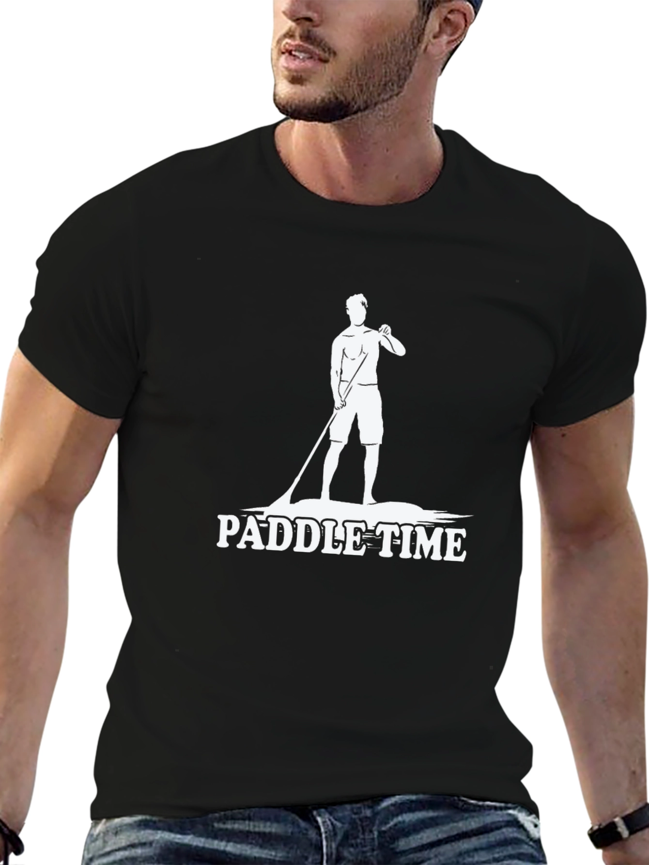 Paddle Time Black Graphic T-Shirt