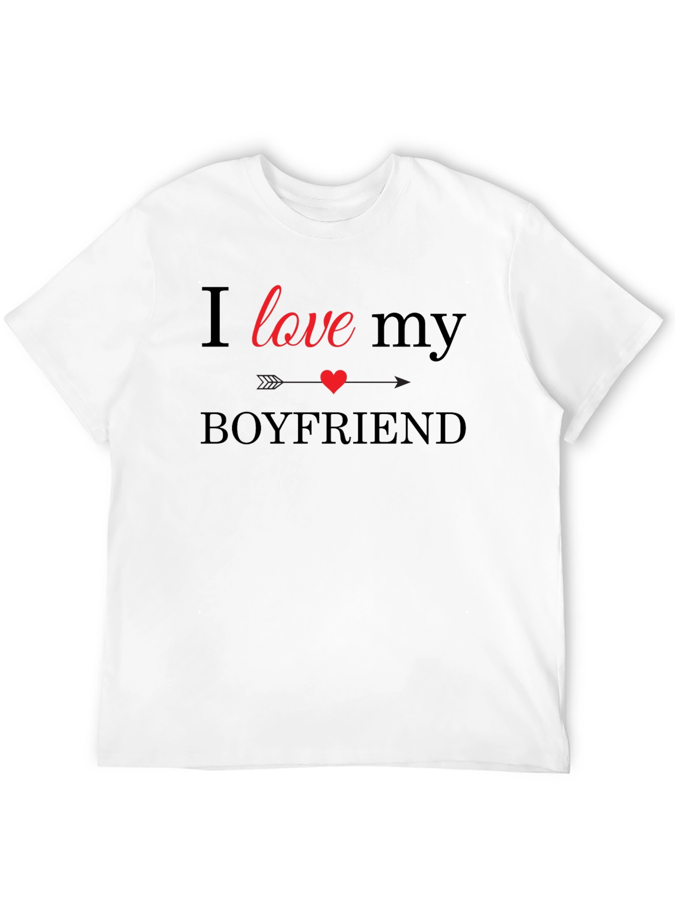 I Love My Boyfriend Graphic Tee - Black