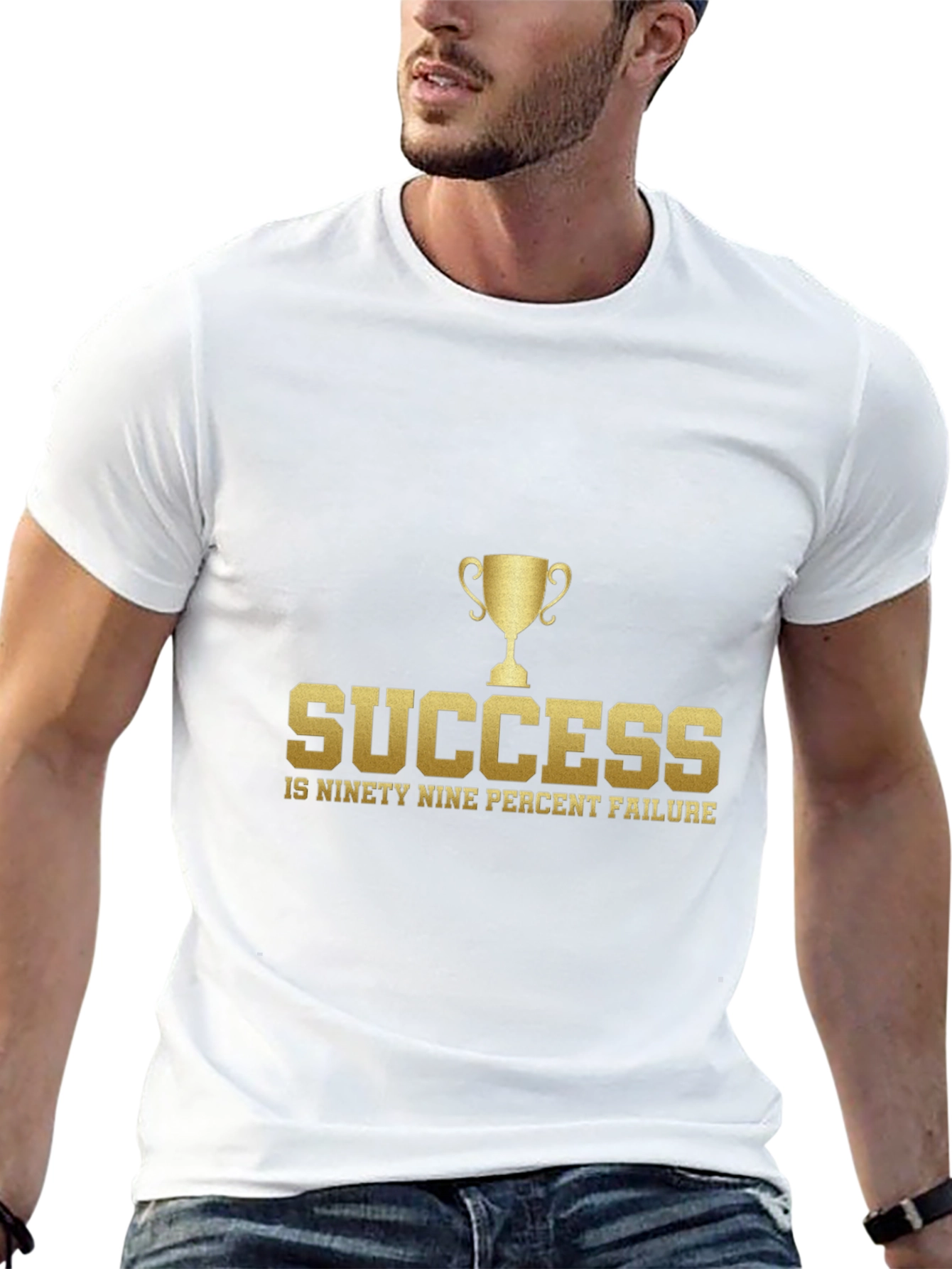 Success Quote Graphic Tee - Black Cotton Blend