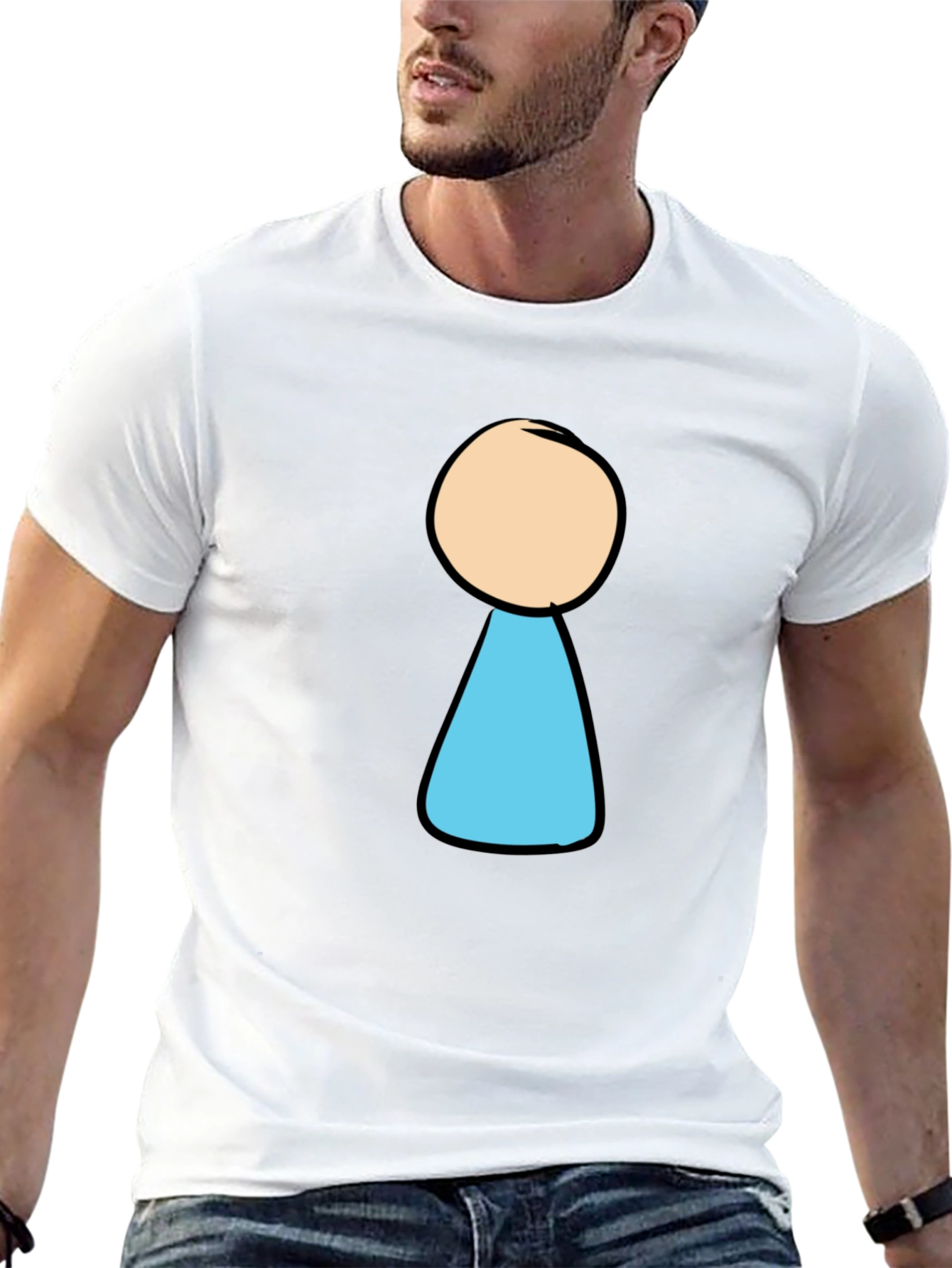 Black T-Shirt with Cartoon Keyhole Design