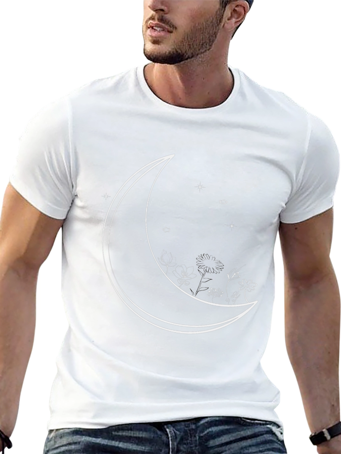 Celestial Moon Graphic Tee - Mens Black T-Shirt