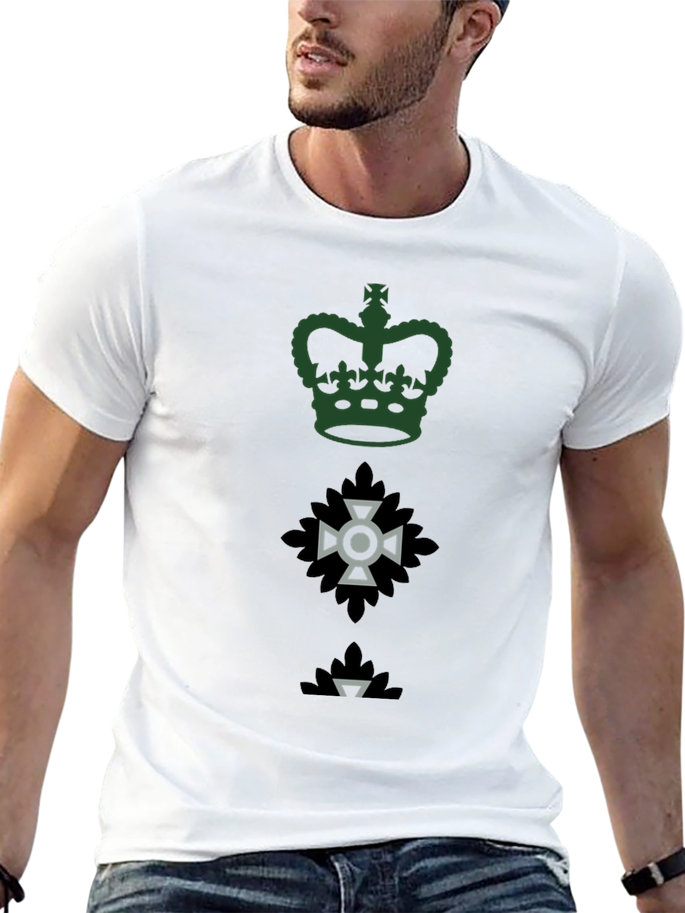 Emblem T-Shirt - Crown Cross & Leaf