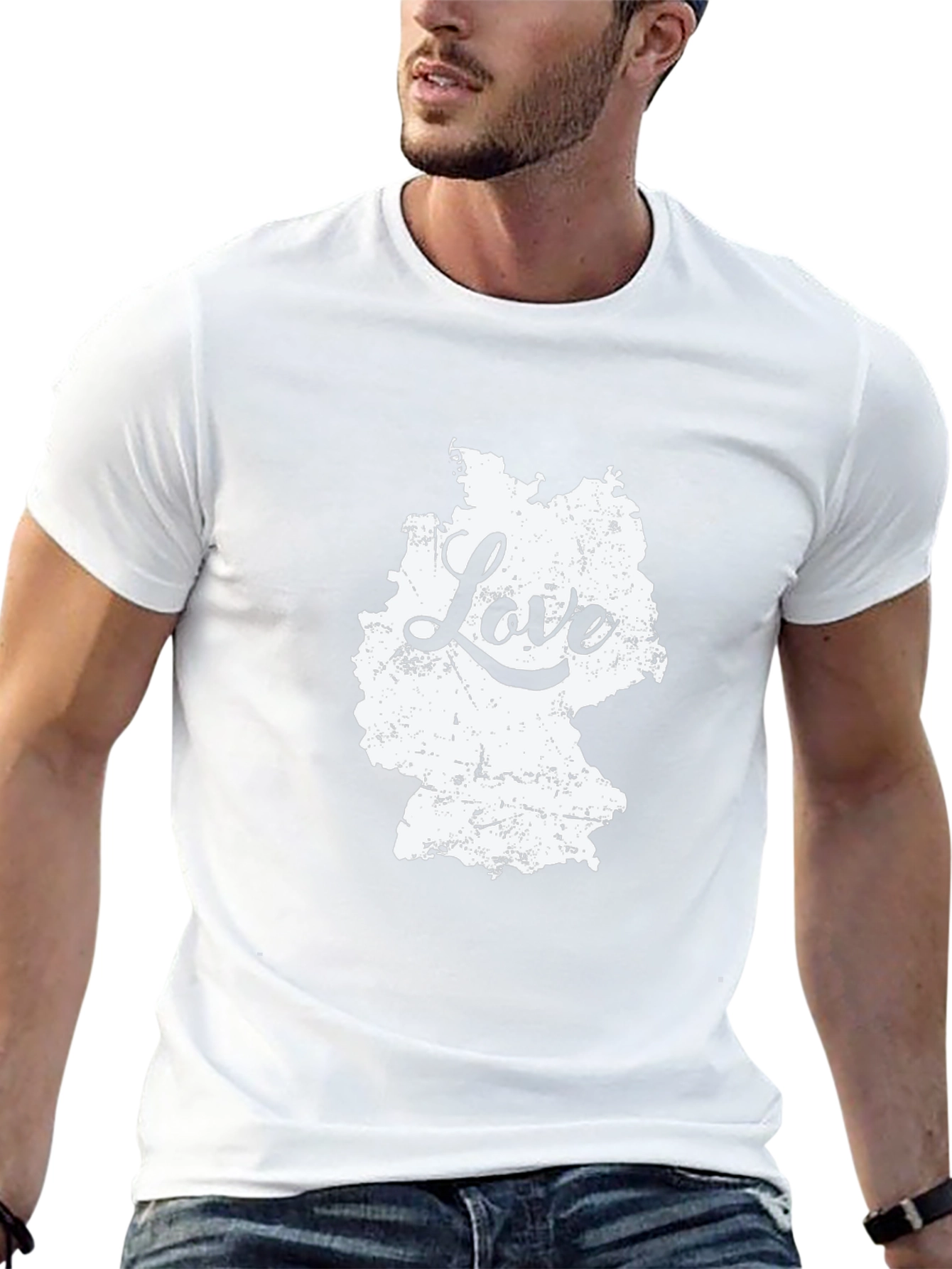 Love Germany Map Graphic Tee - Black Cotton T-Shirt