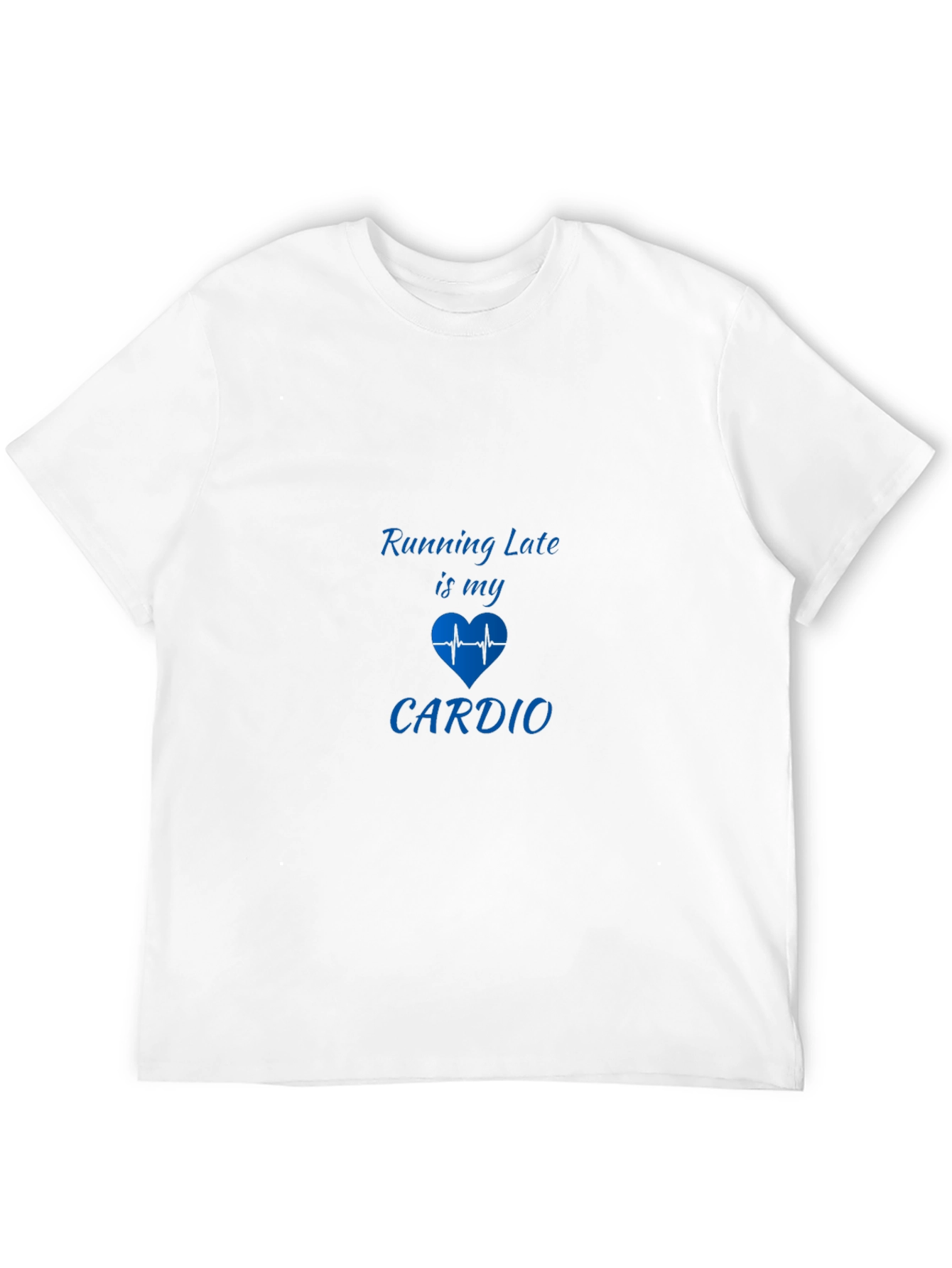 Funny Running Late Cardio Graphic Tee - Black