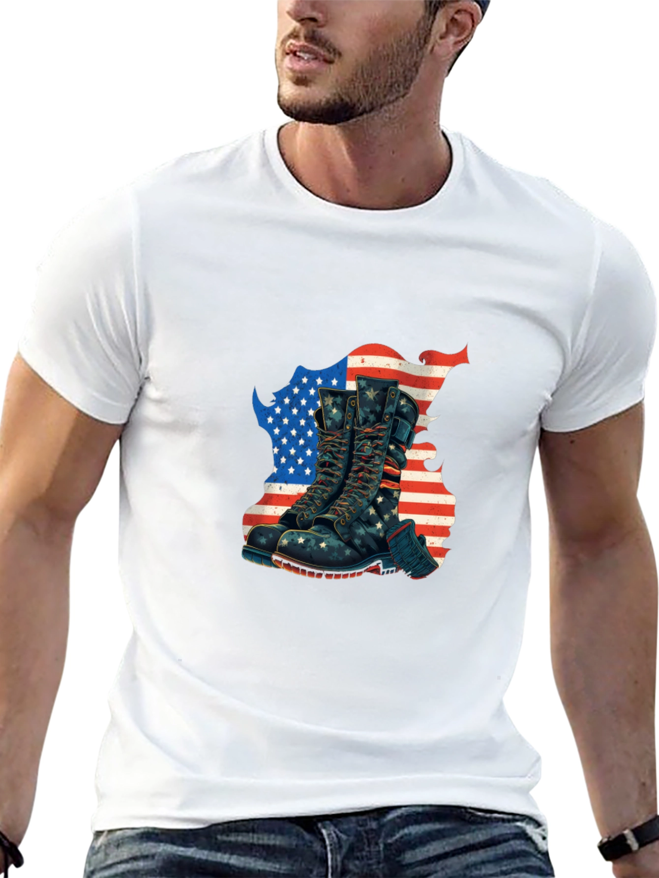 Patriotic Boots Graphic T-Shirt