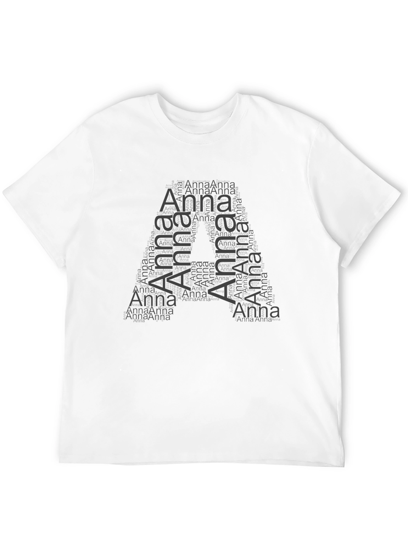 Anna Word Art Initial A Black T-Shirt