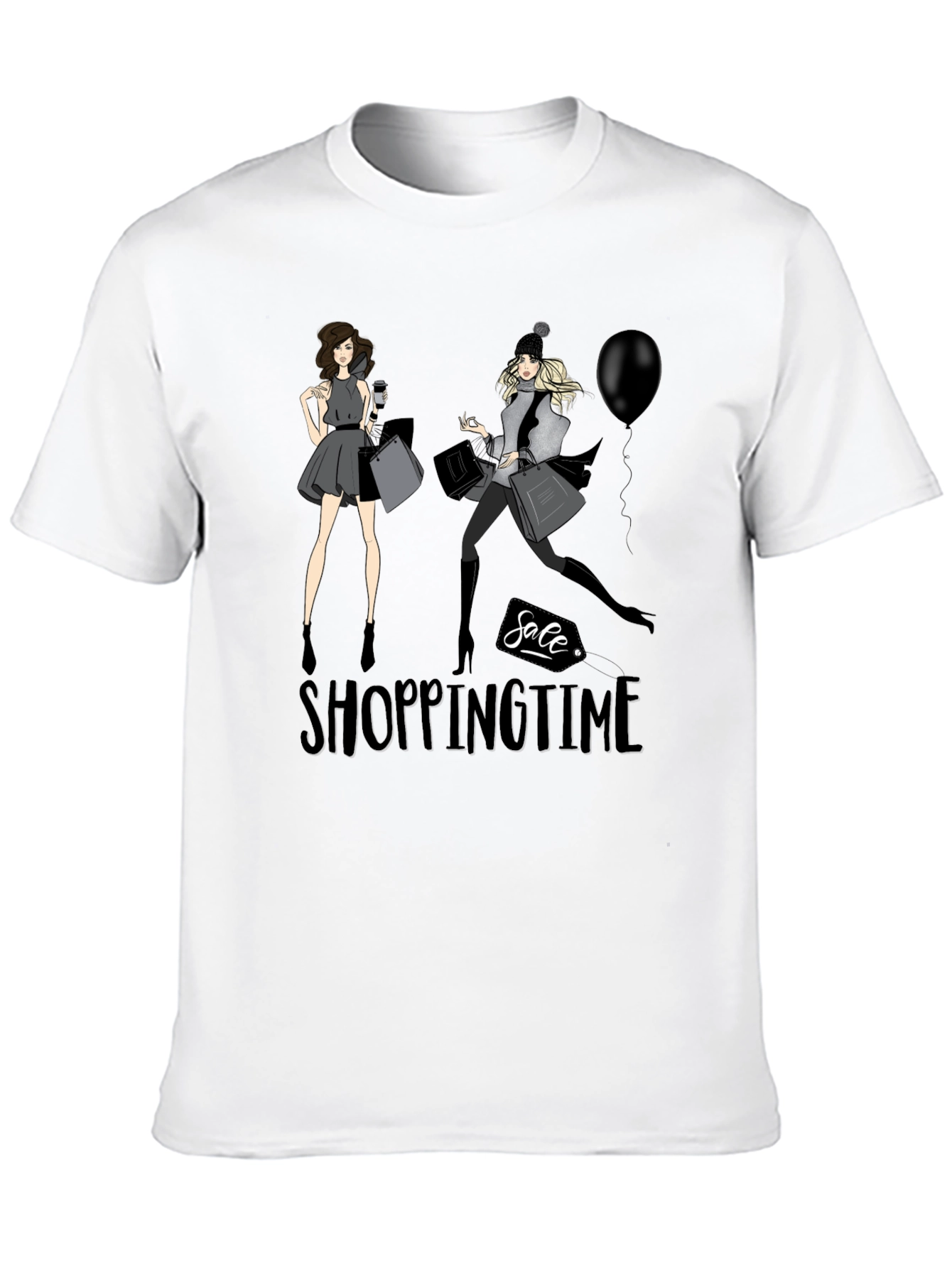 Shopping Time Black Graphic Tee
