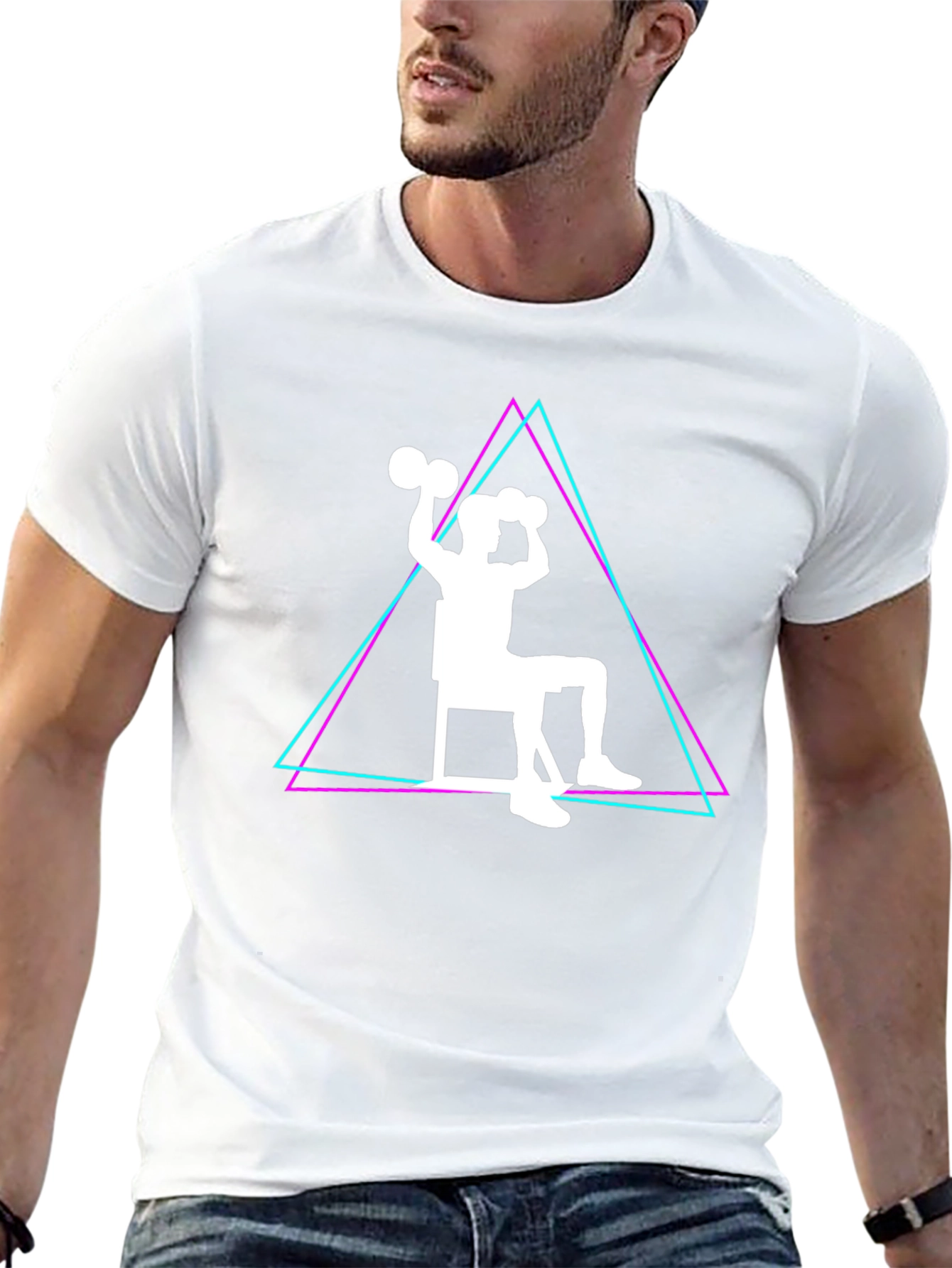 Workout Graphic T-Shirt - Seated Dumbbell Press Design