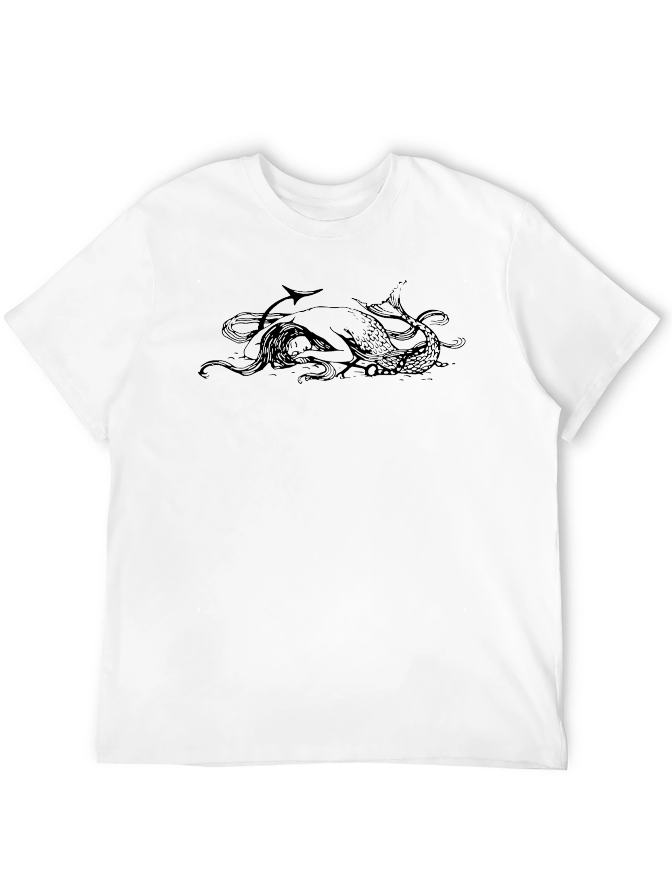 Mermaid Graphic Black T-Shirt