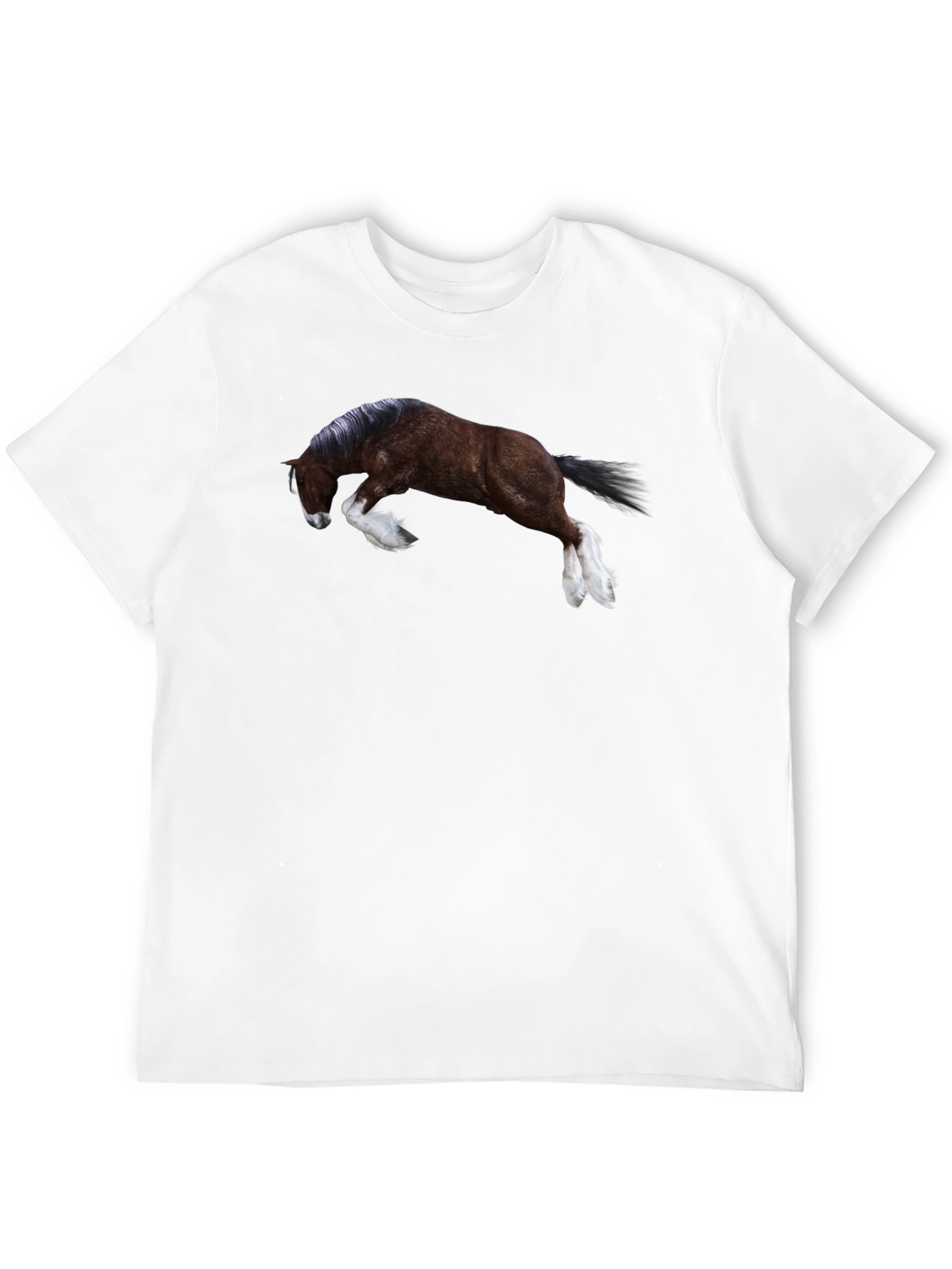 Horse Graphic Print T-Shirt - Black