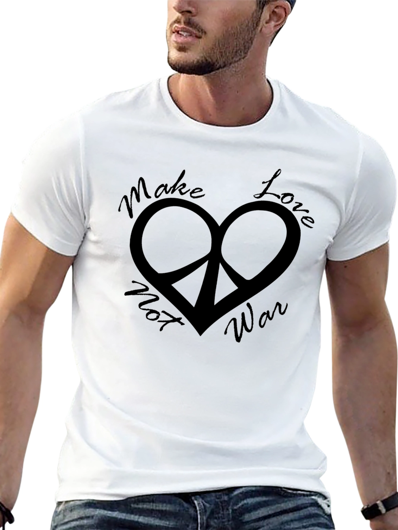 Peace & Love Black Graphic Tee