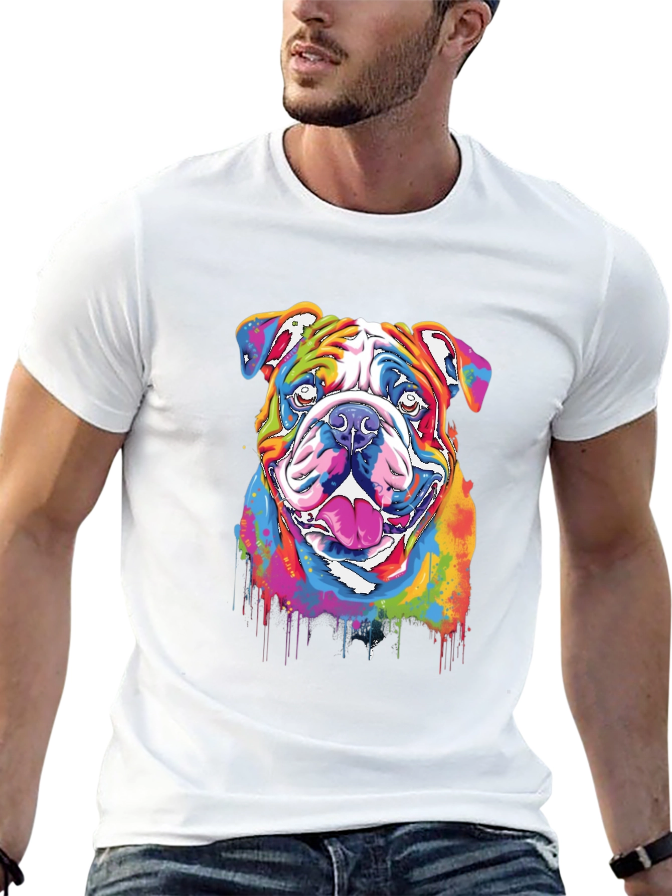 Rainbow Bulldog Graphic Tee