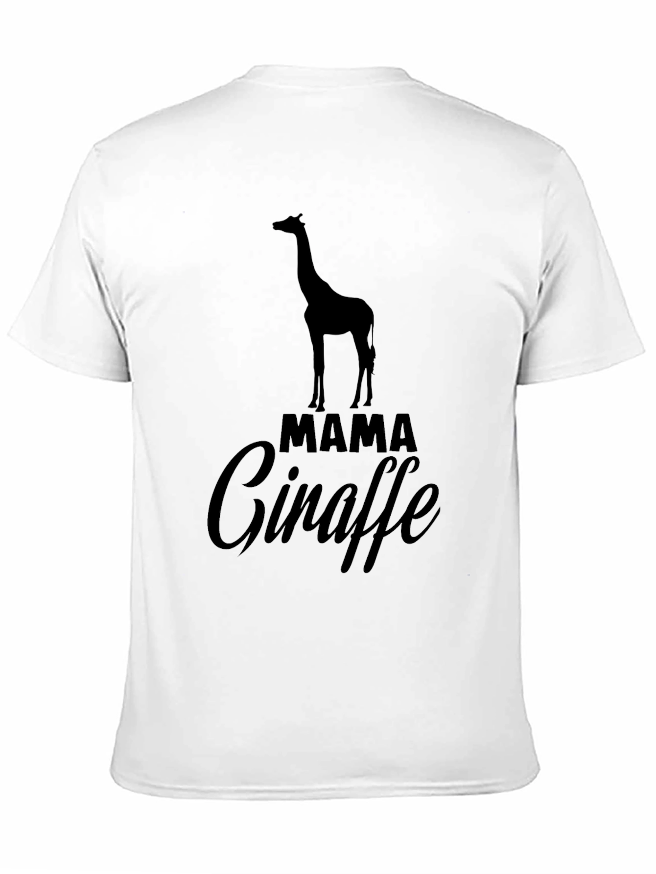 Mama Giraffe Graphic T-Shirt - Black