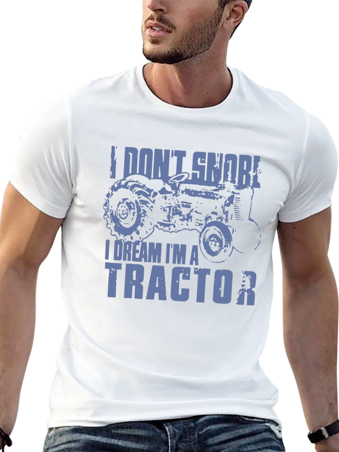 I Dream Im A Tractor Mens Graphic T-Shirt