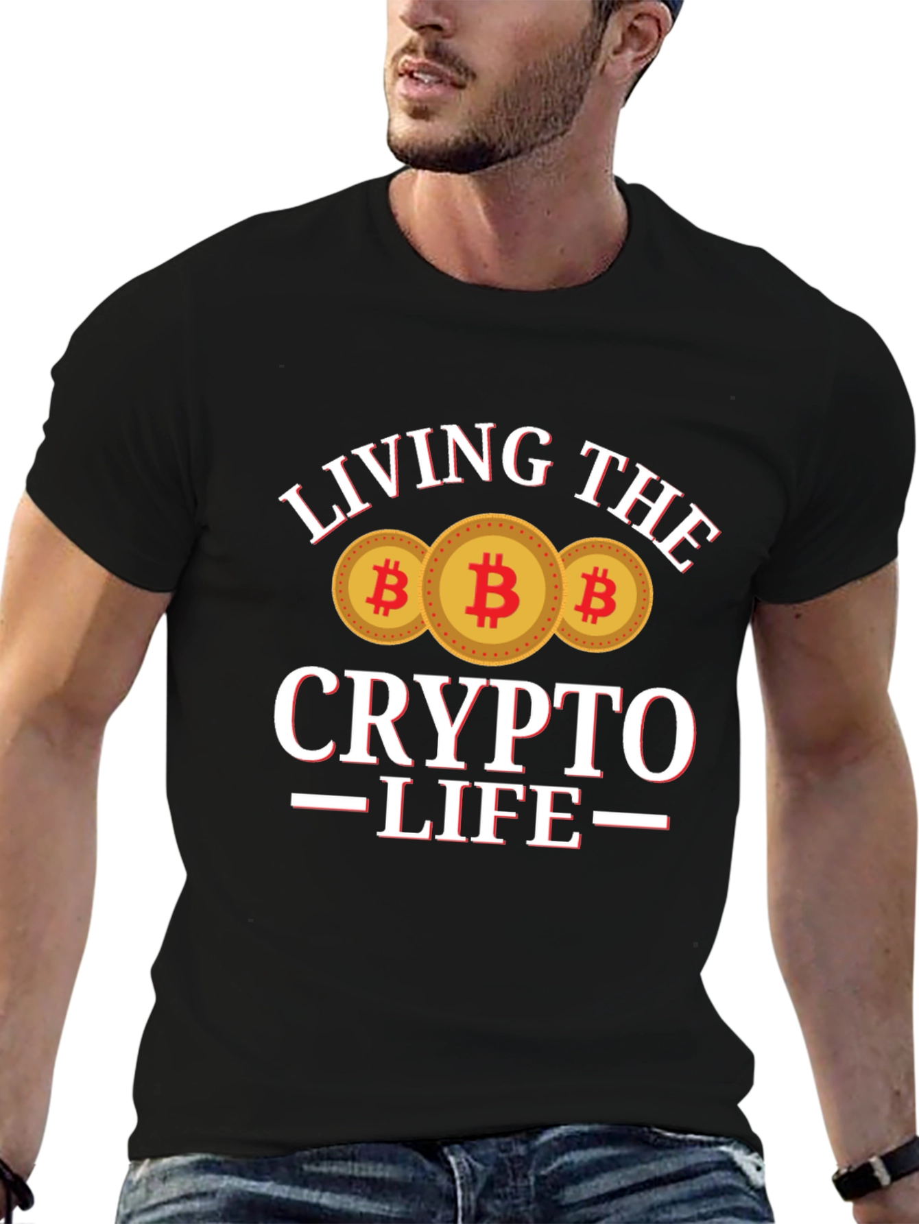 Living the Crypto Life T-Shirt Bitcoin Design