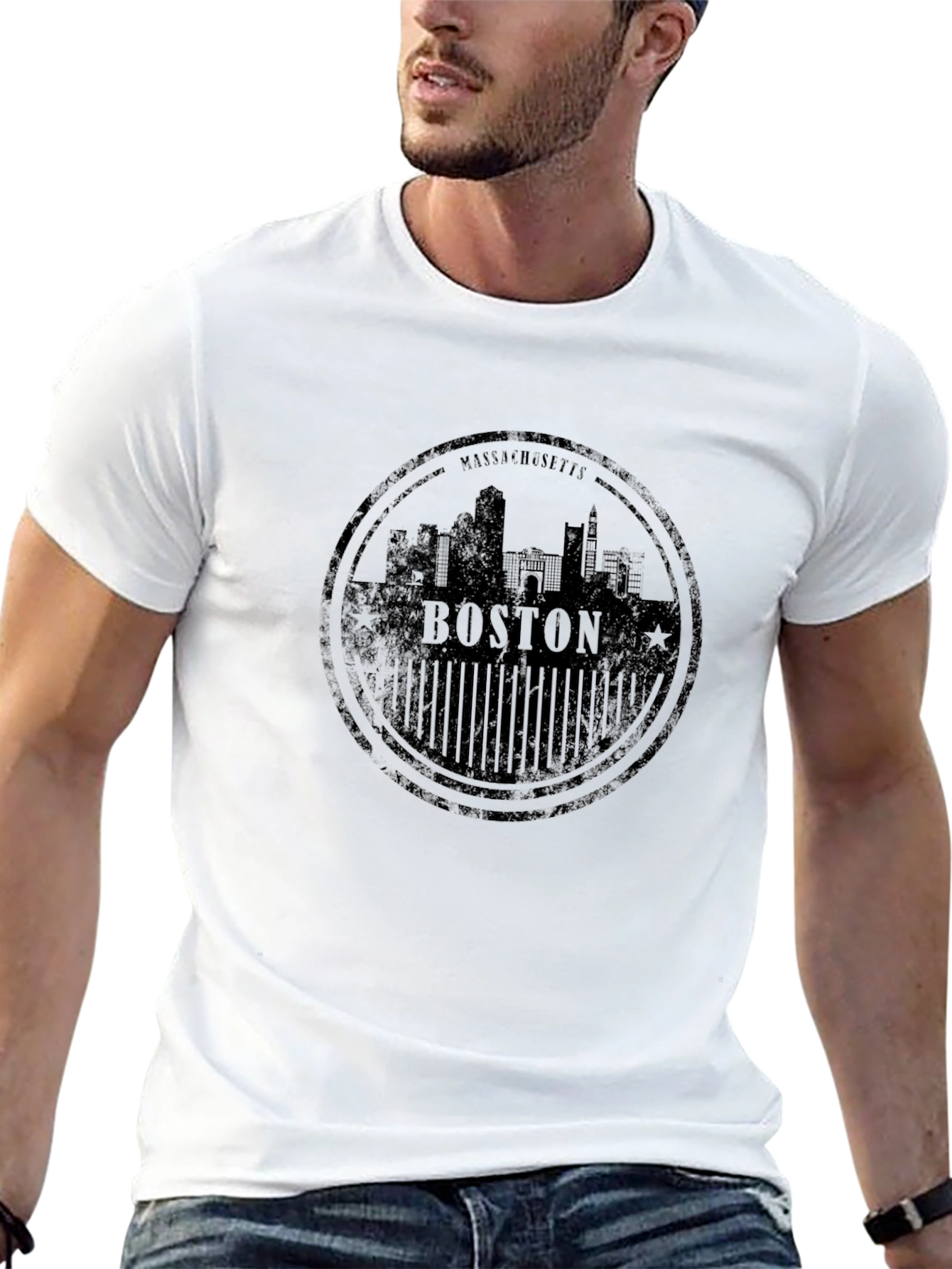 Boston Massachusetts Black T-Shirt