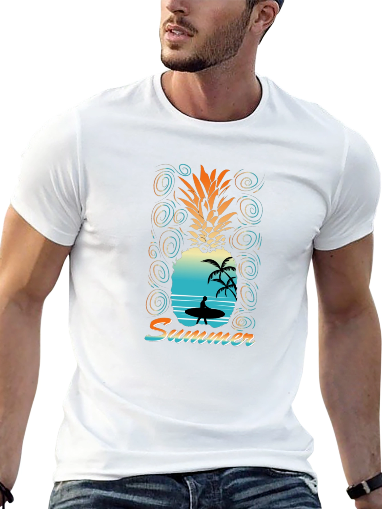Summer Vibes Pineapple Graphic T-Shirt