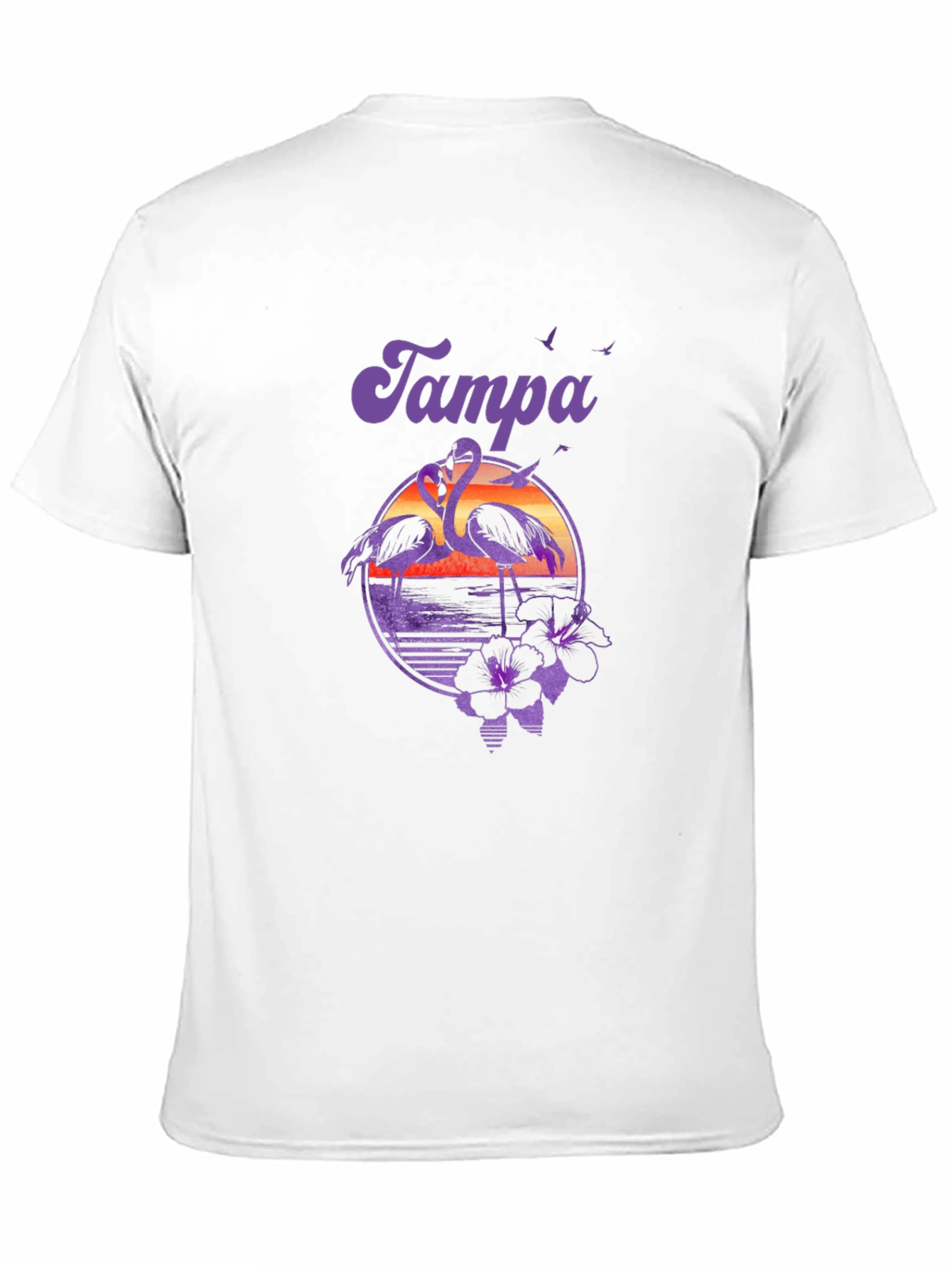 Tampa Flamingo Sunset Graphic Tee - Black