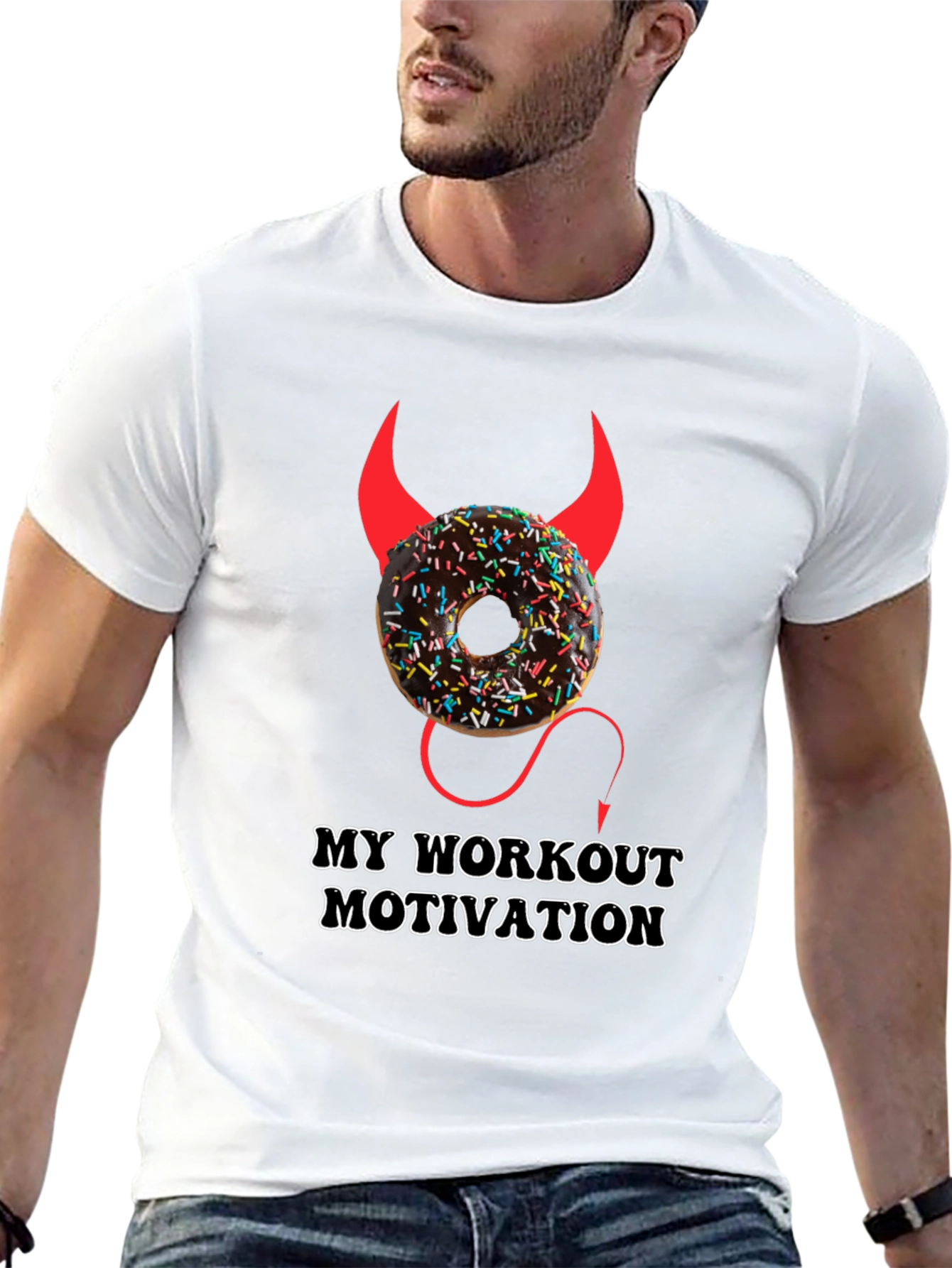 Workout Motivation Donut Devil Graphic T-Shirt