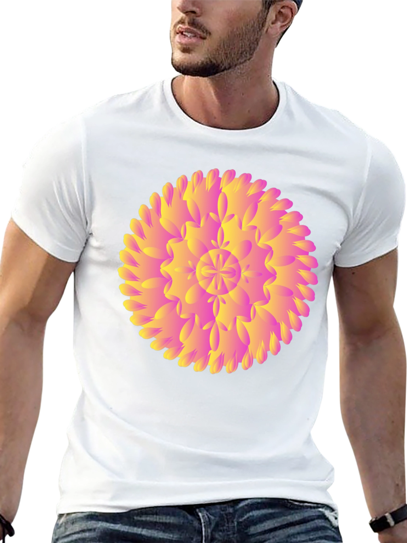 Abstract Floral Graphic Black T-Shirt