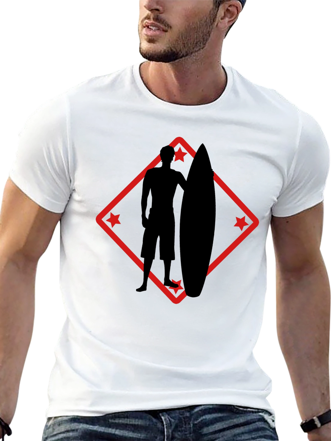 Surfer Silhouette Graphic Tee