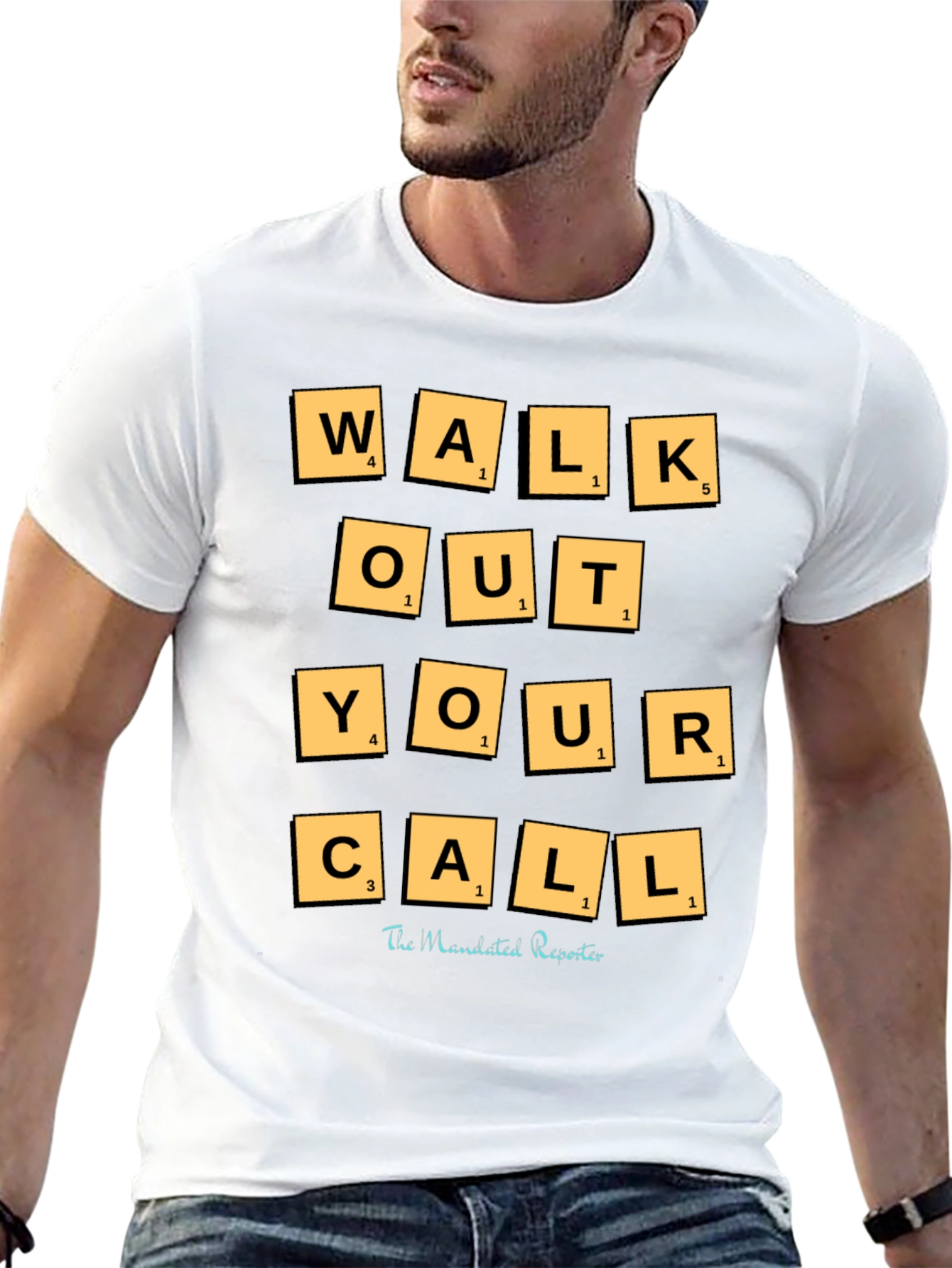 Walk Out Your Call T-Shirt - Scrabble Tile Design