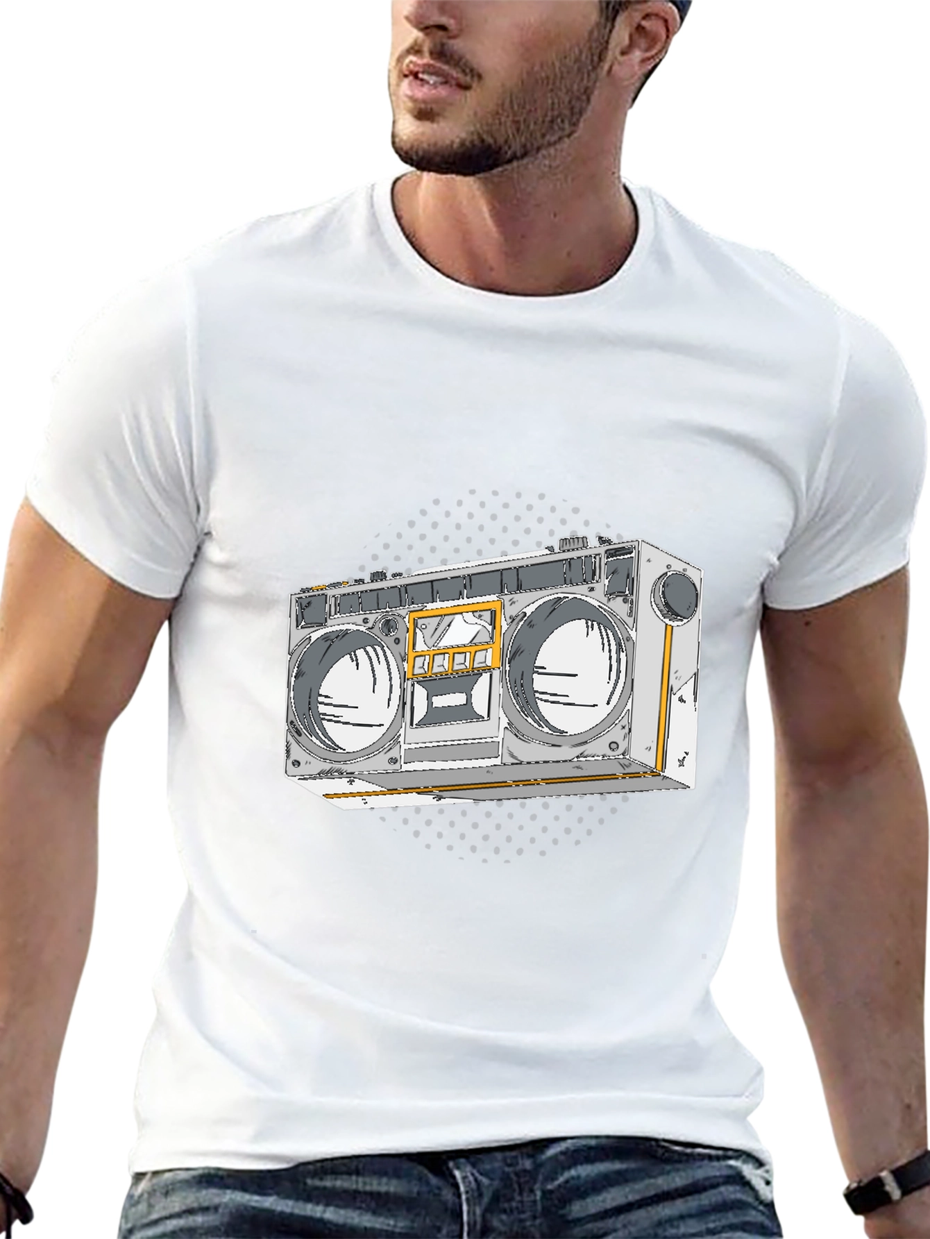 Boombox Graphic Tee - Retro Style