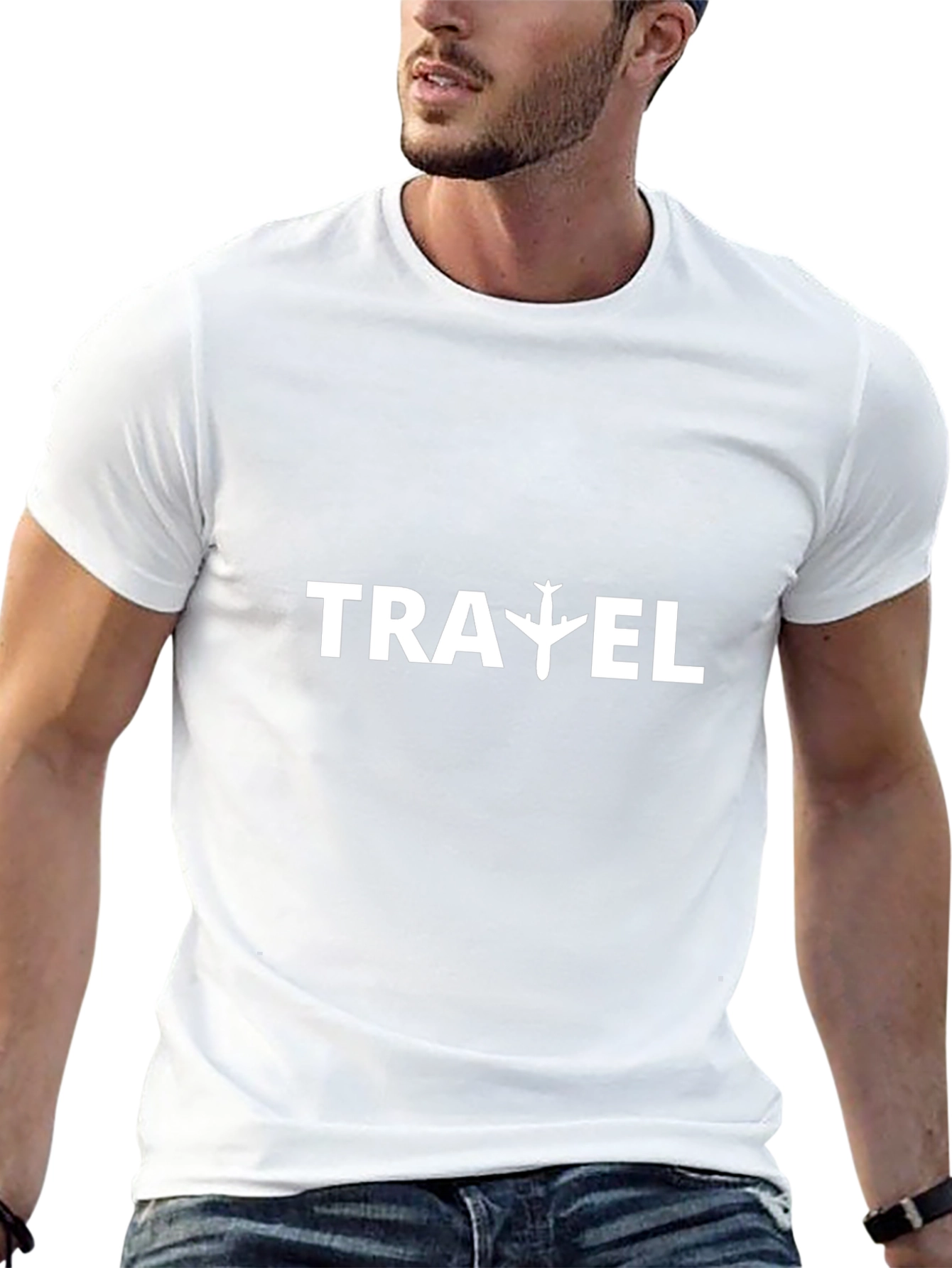 Travel Airplane Graphic Tee - Black