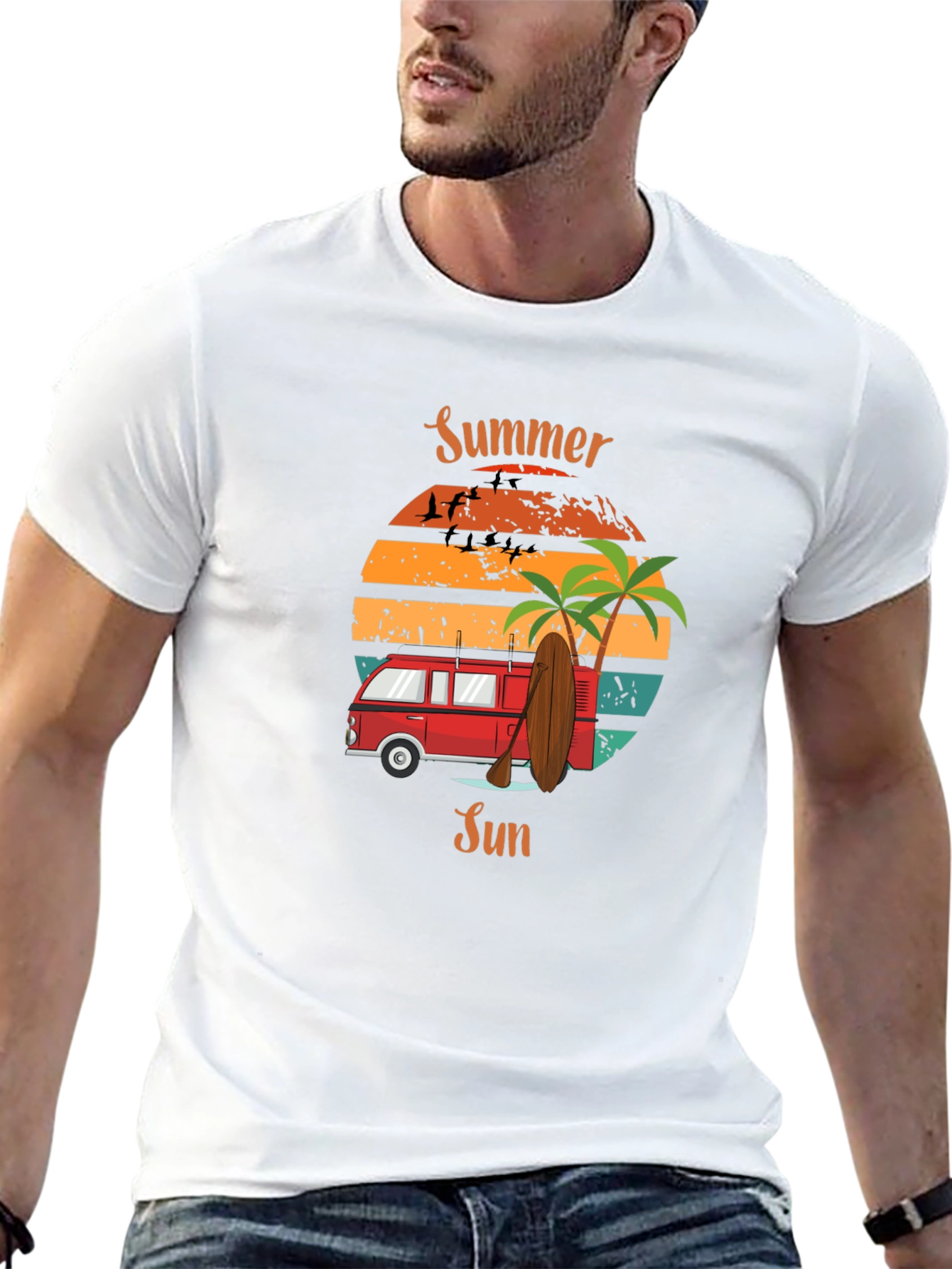 Summer Sun Retro Van T-Shirt - Beach Vibes