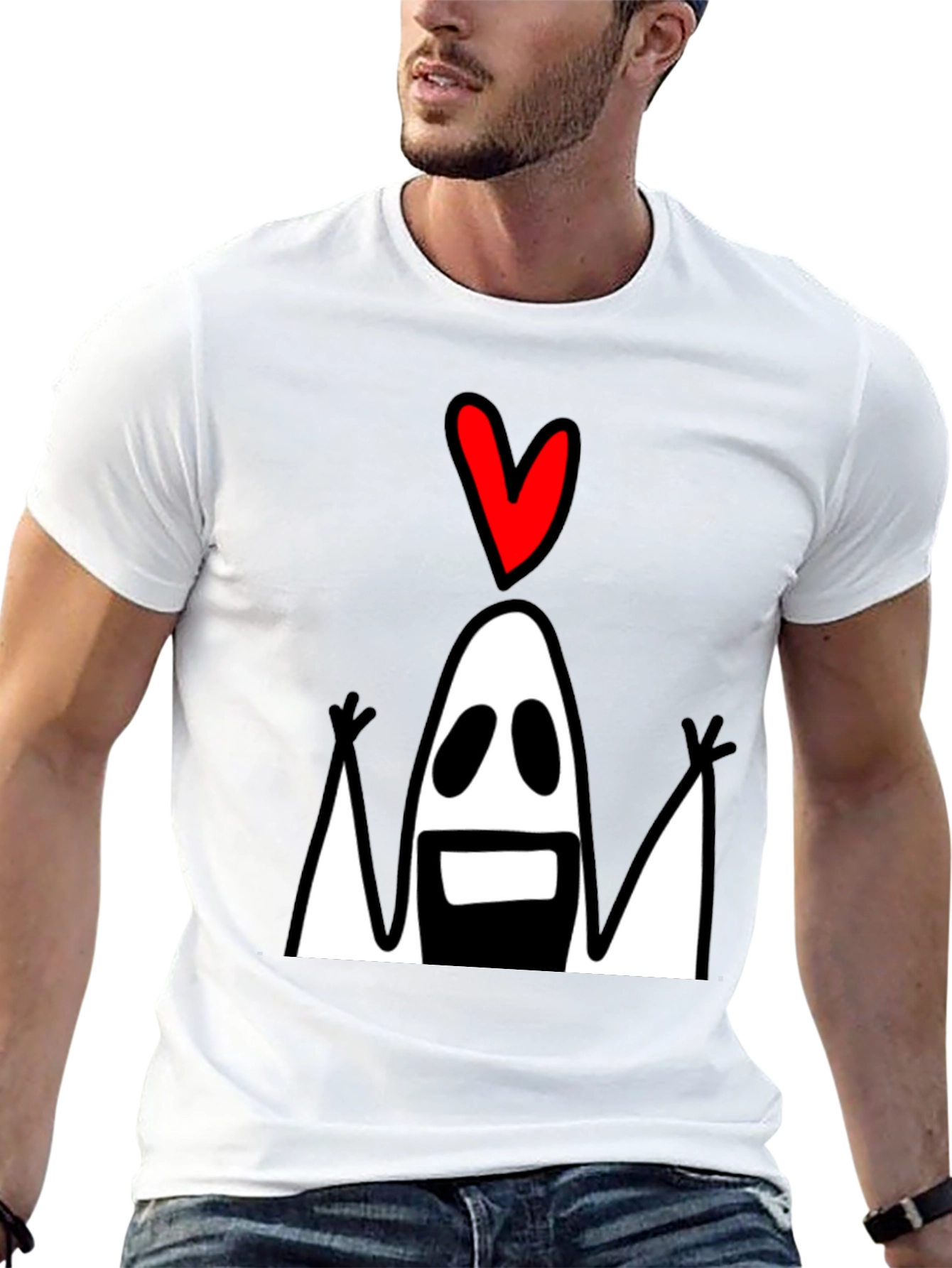 Funny Ghost with Heart T-Shirt