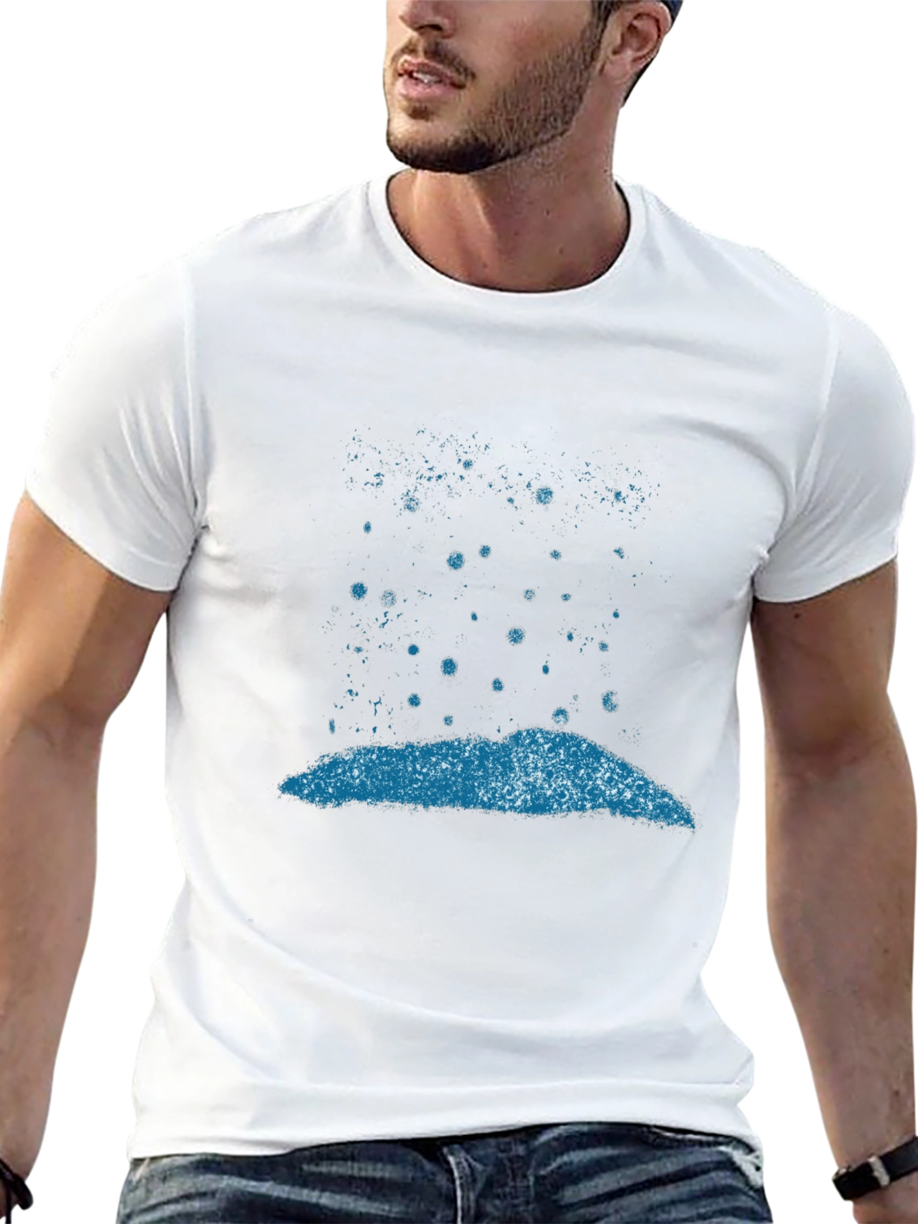Graphic Tee: Winter Snowfall Design Black T-Shirt