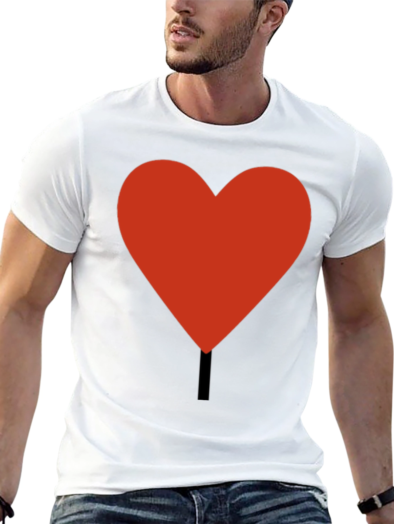 Heart Graphic Tee - Casual Black T-Shirt
