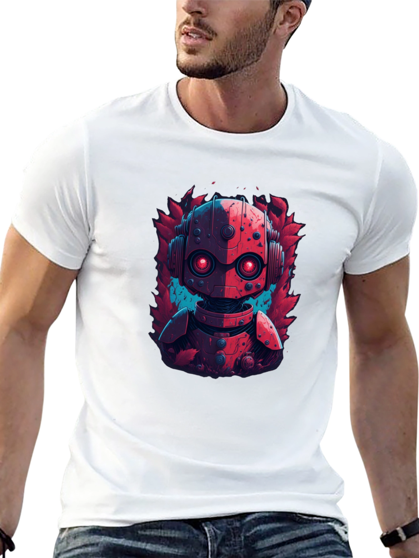 Robot Graphic Tee - Cool Design