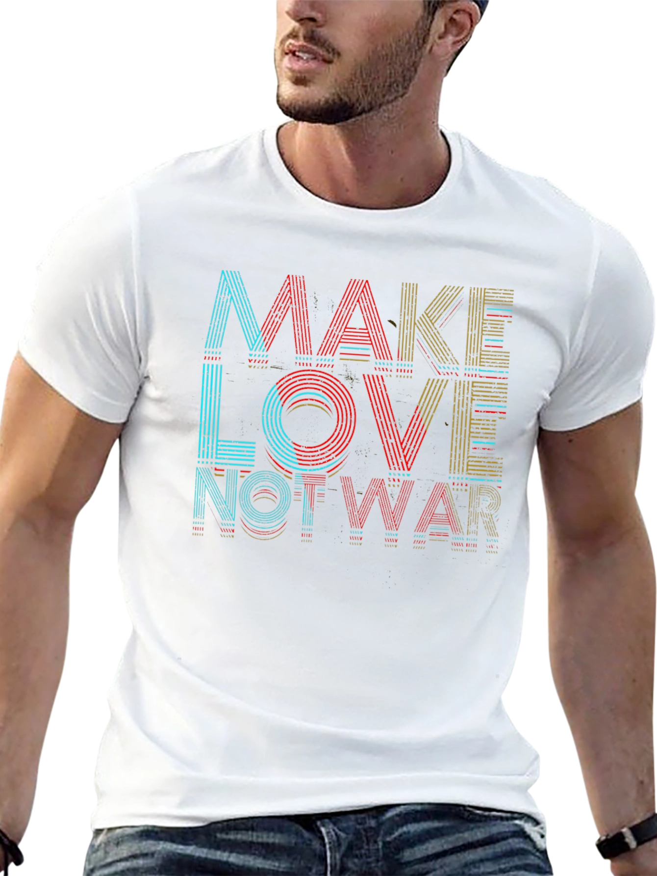 Make Love Not War Graphic T-Shirt - Black