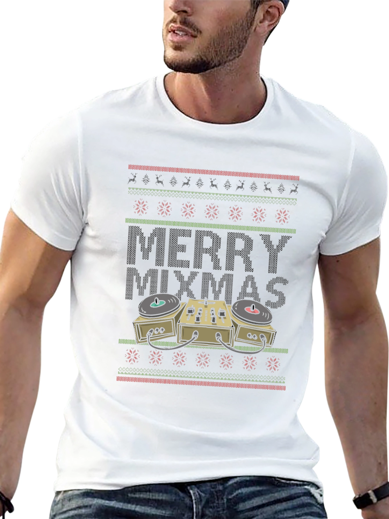 Merry Mixmas DJ Turntable Christmas Sweater T-Shirt