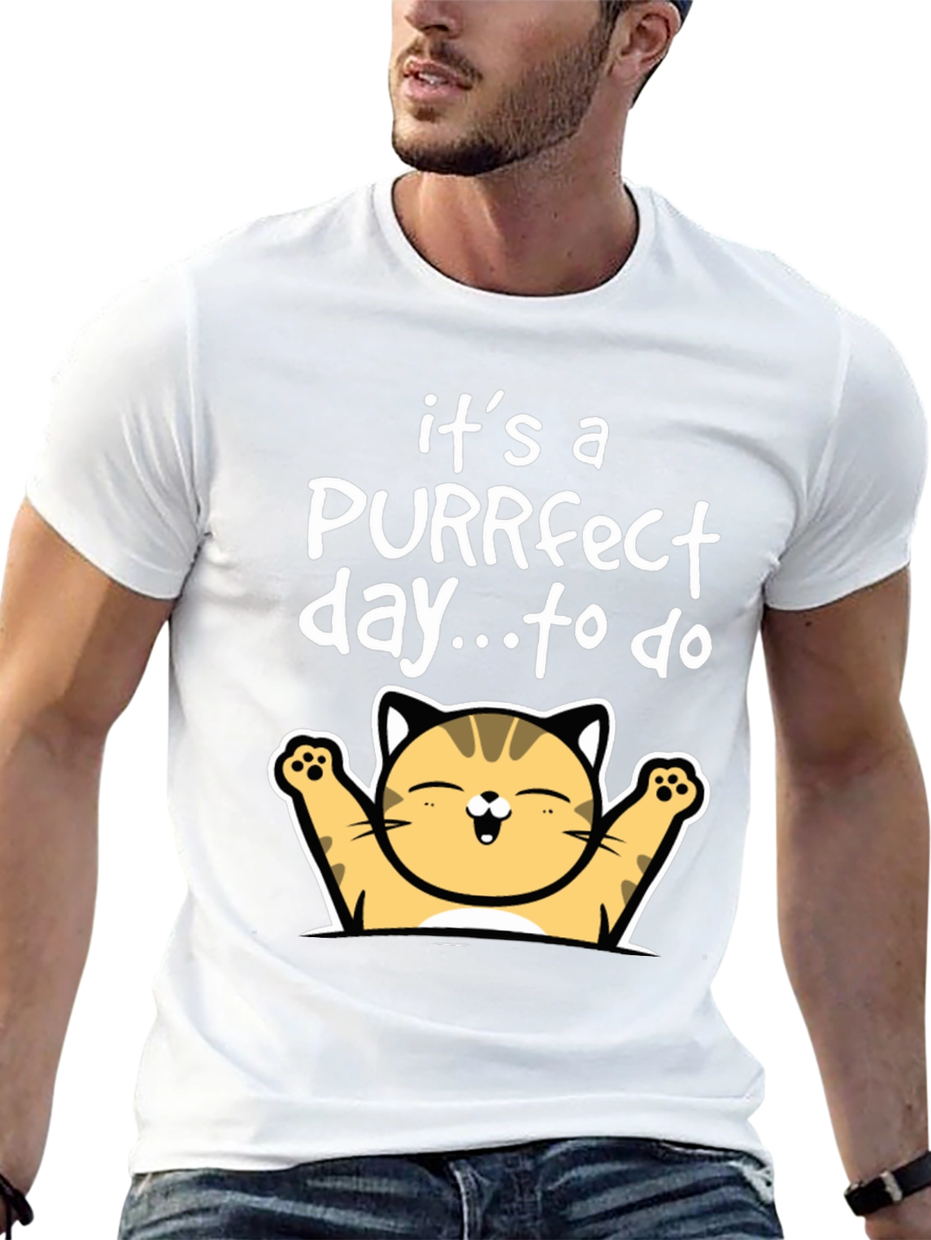 Purrfect Day Cat T-Shirt - Cute Kitten Tee