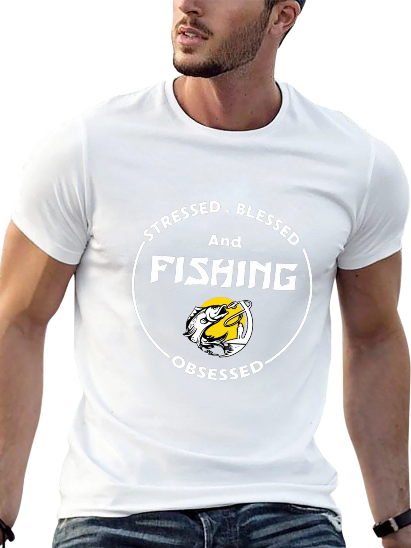 Stressed Blessed Fishing Obsessed Tee