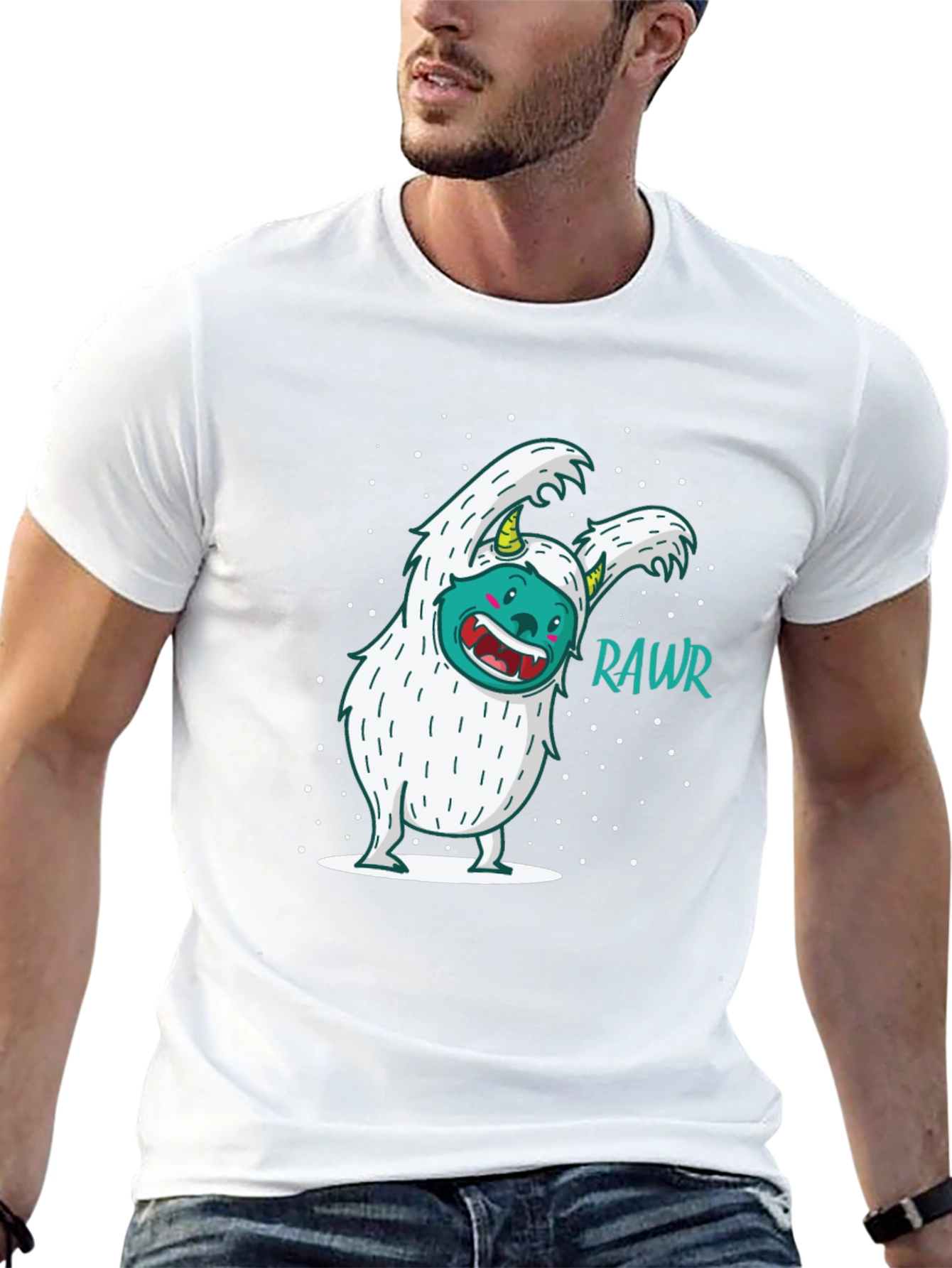 Funny Yeti Monster Rawr Graphic Tee