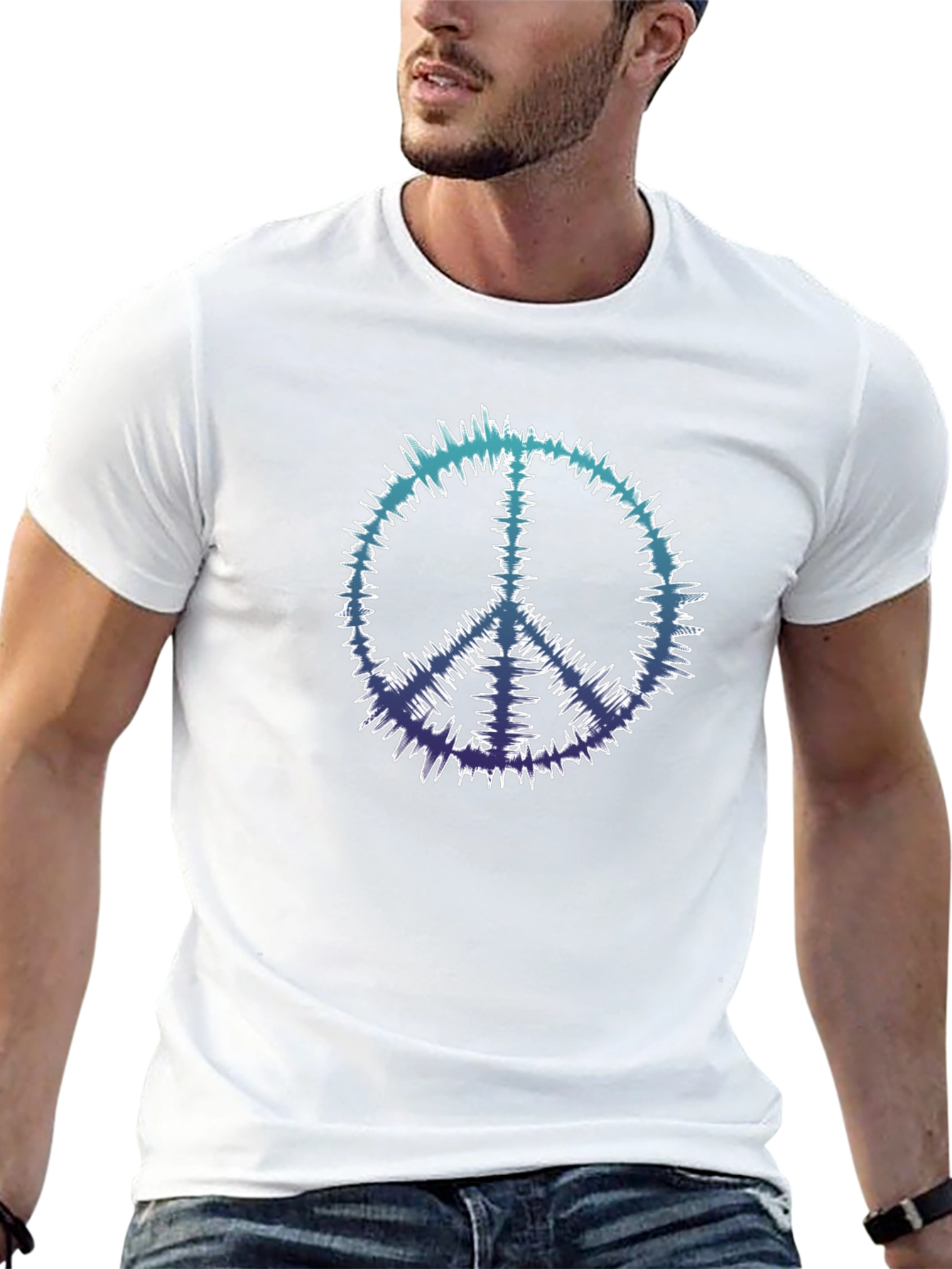 Peace Sign Black Tee - Retro Vibe