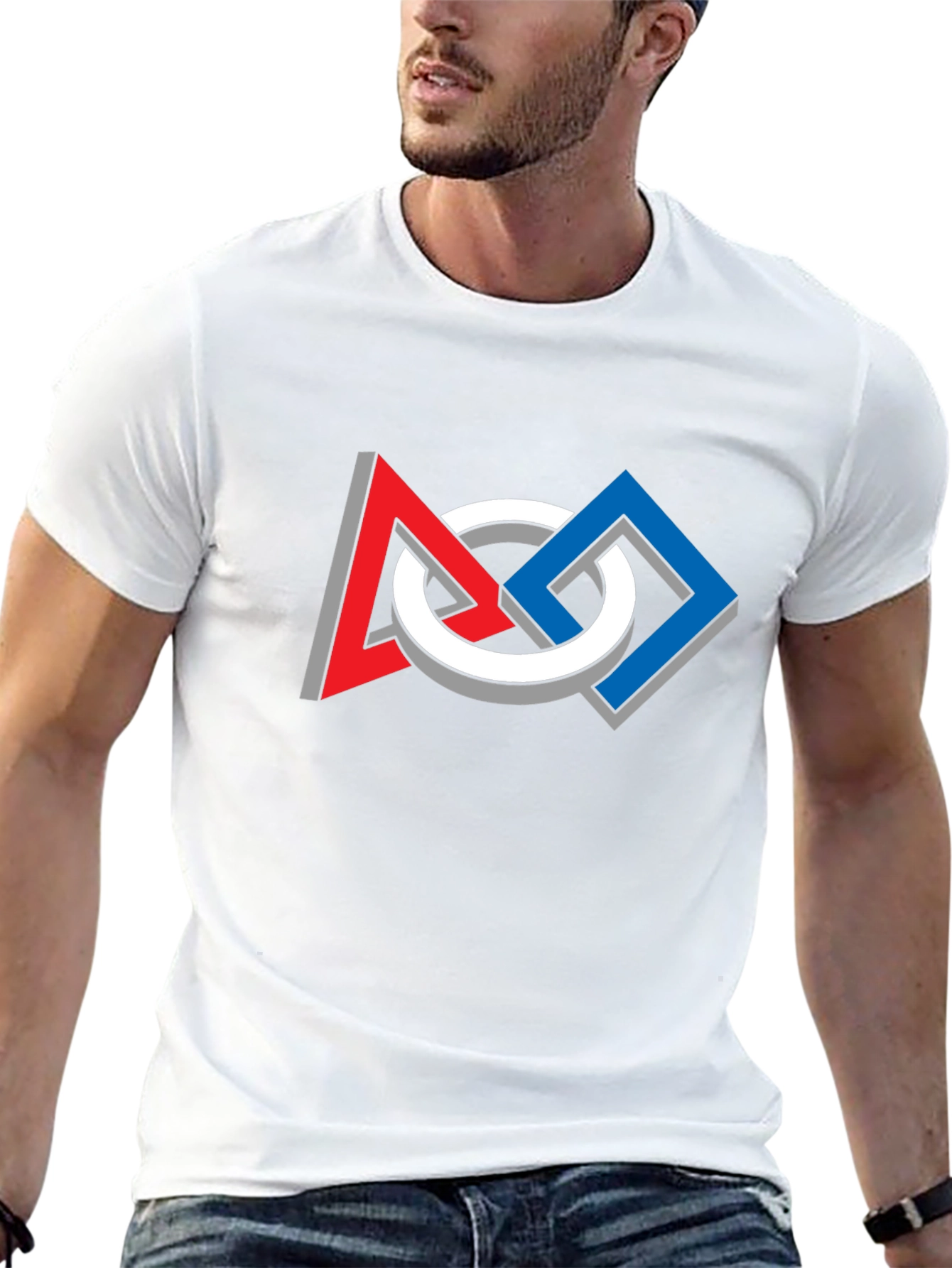 Geometric Optical Illusion Graphic Tee - Modern Art Shirt