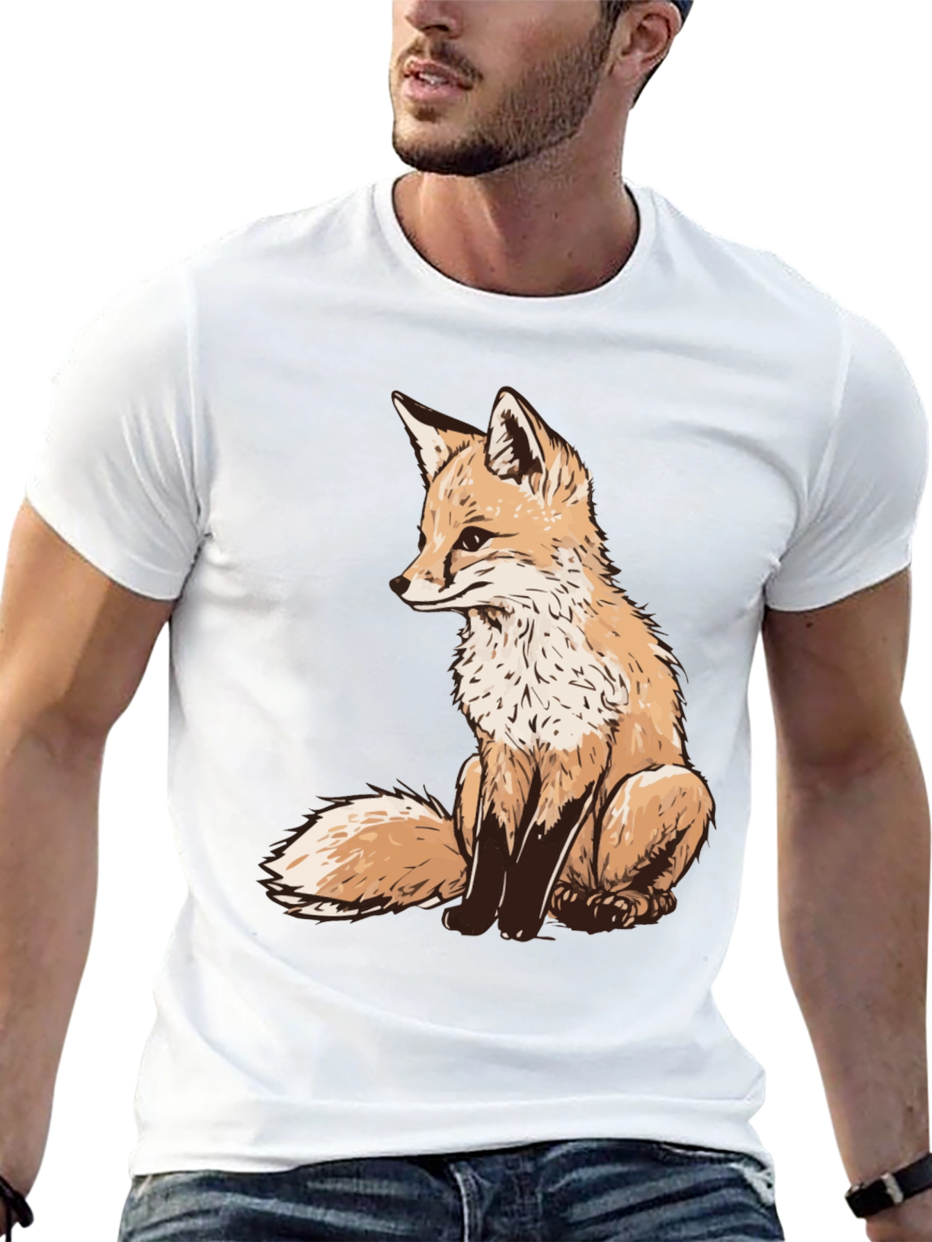 Fox Graphic Tee - Unique Animal Print Shirt