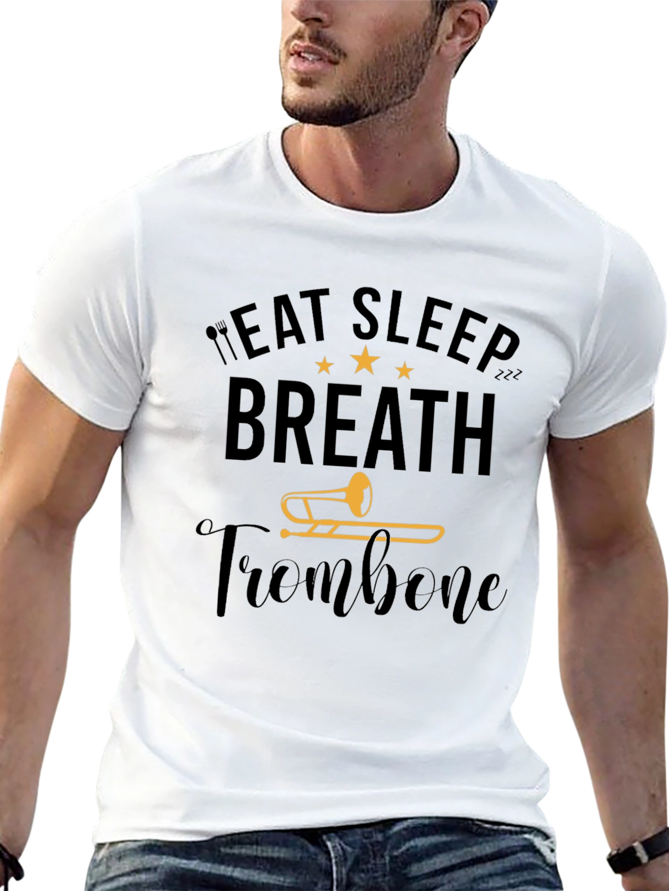 Eat Sleep Breath Trombone Black T-Shirt