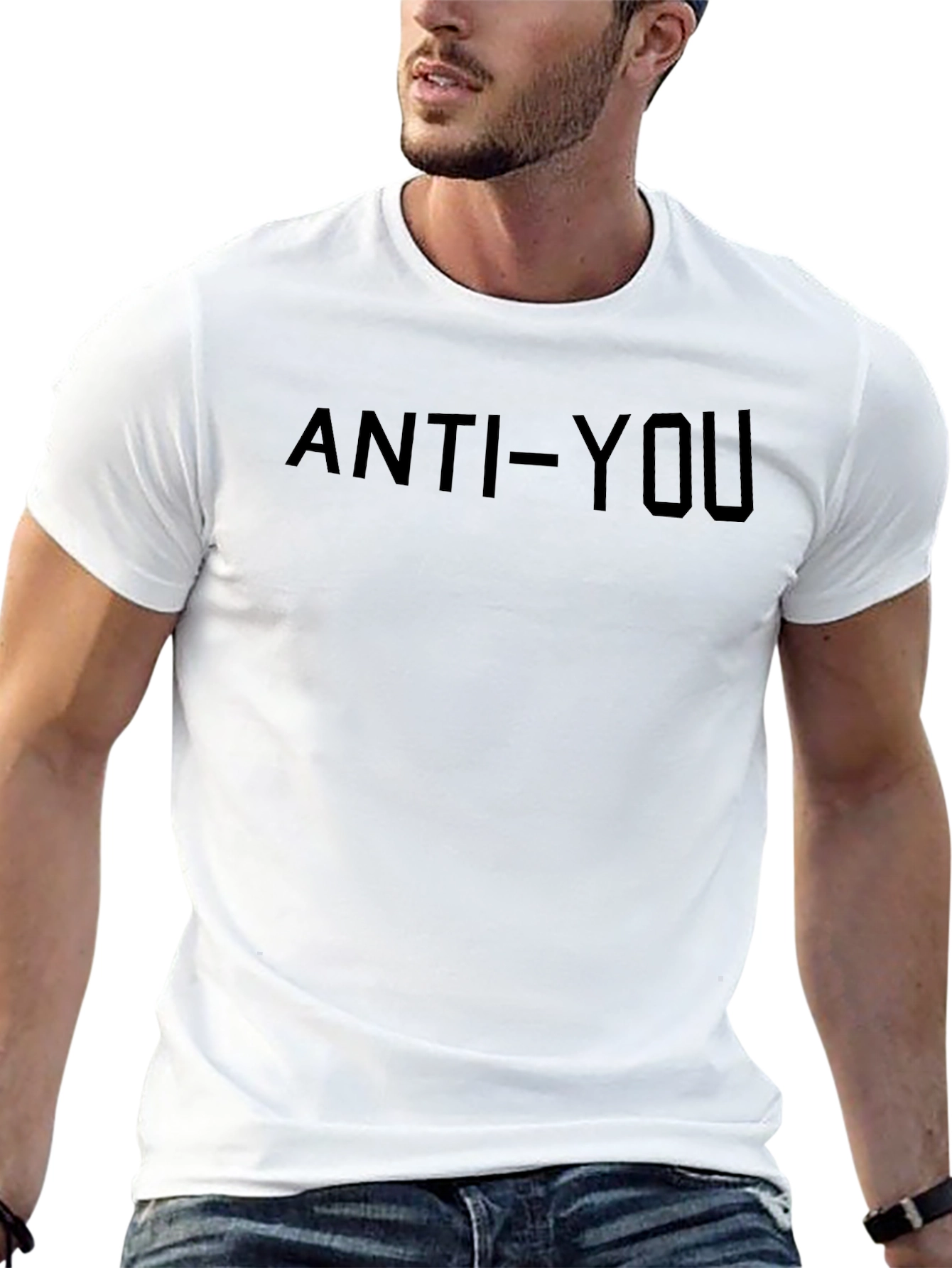 Anti-You Graphic Print Crewneck T-Shirt