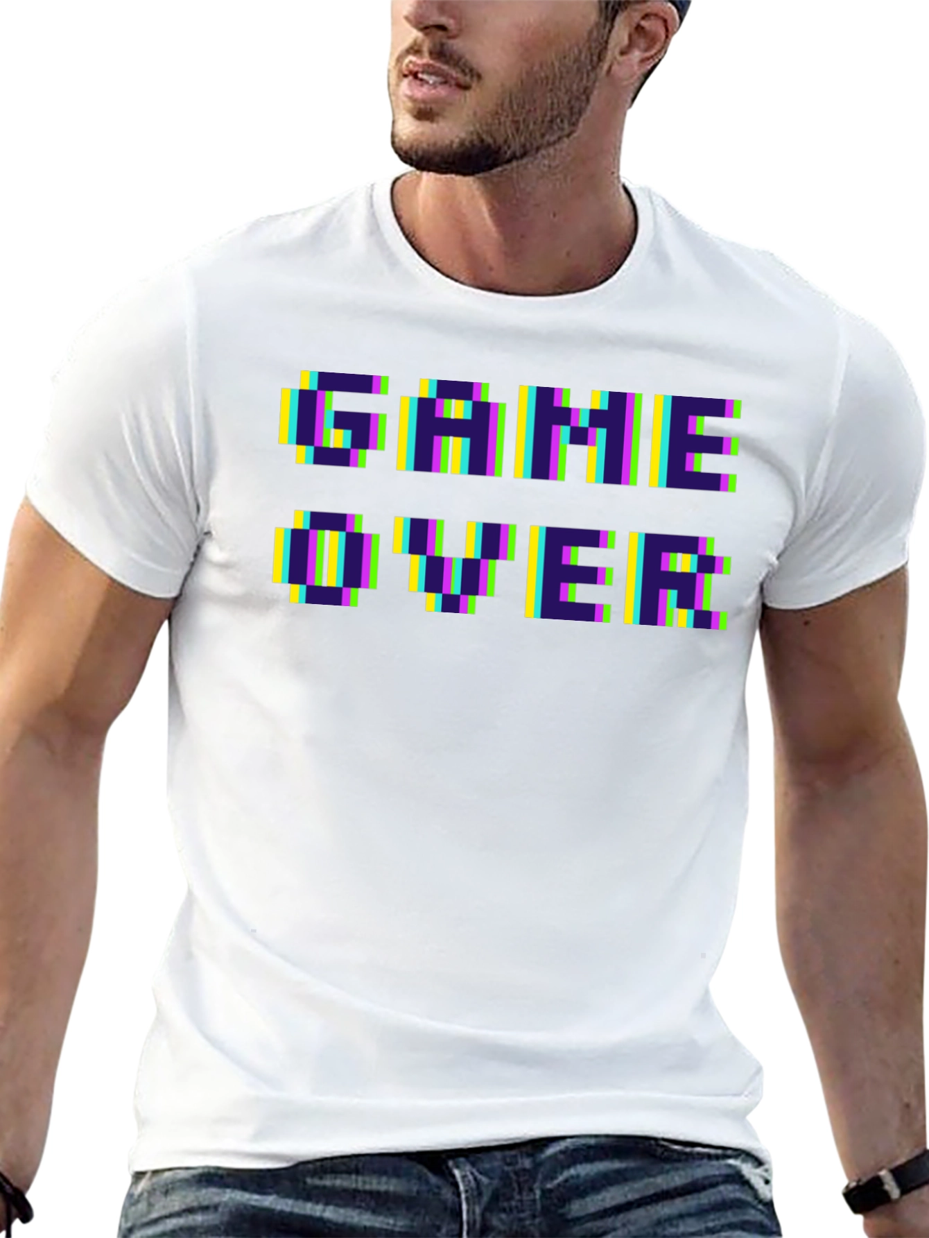 Pixel Game Over Black T-Shirt