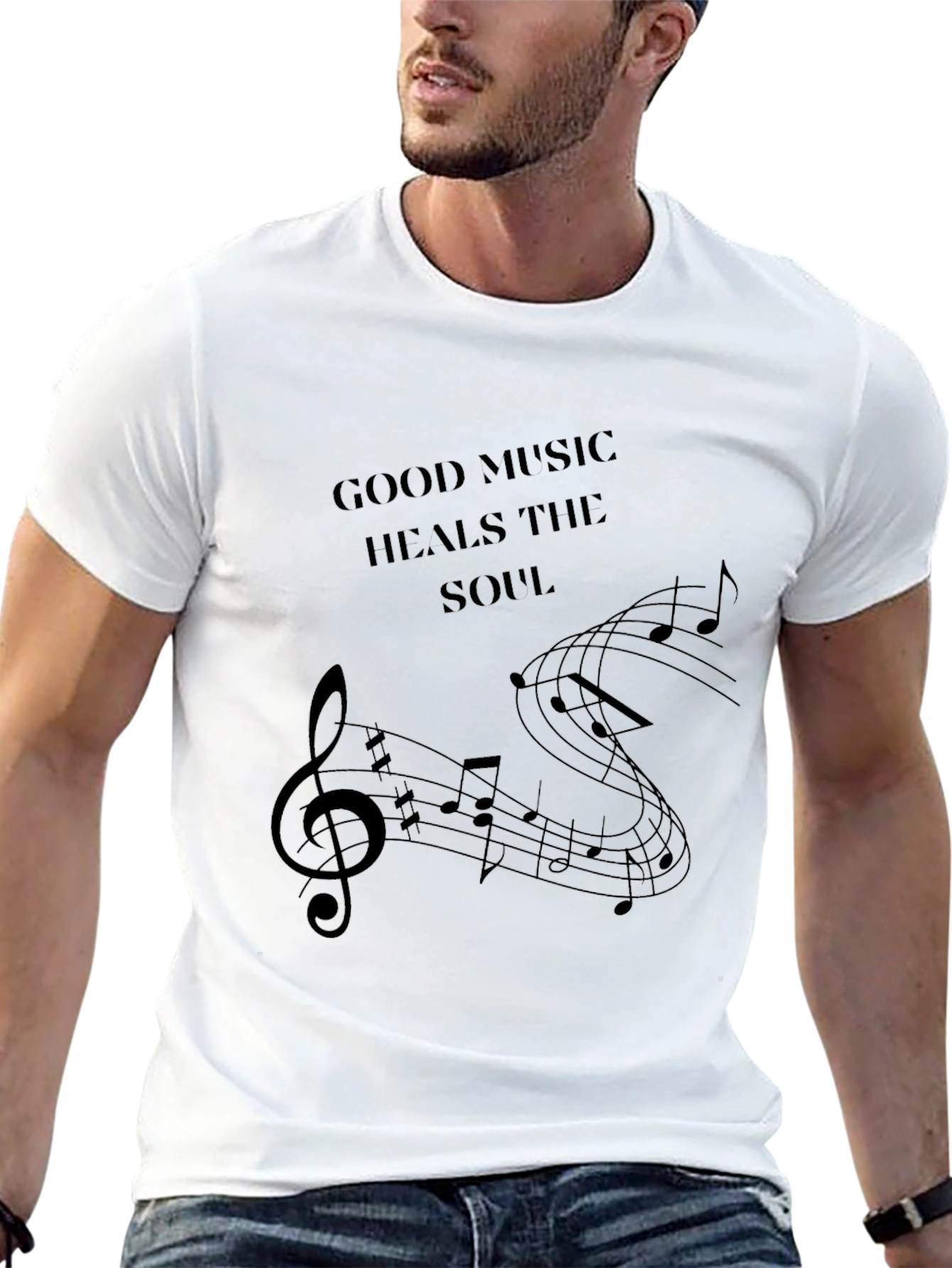 Music Heals Soul Black T-Shirt