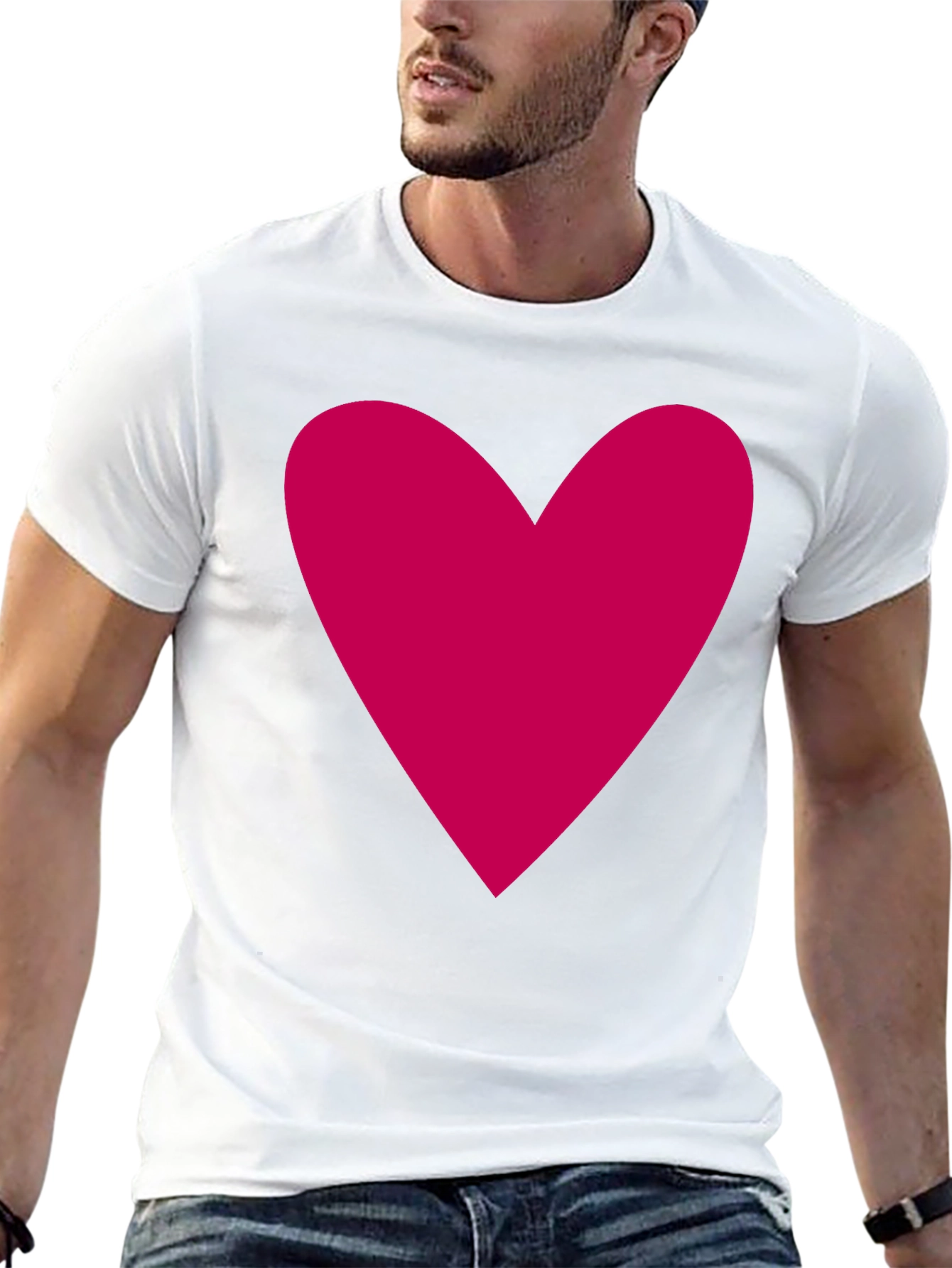 Heart Graphic Black T-Shirt Casual Cotton Tee