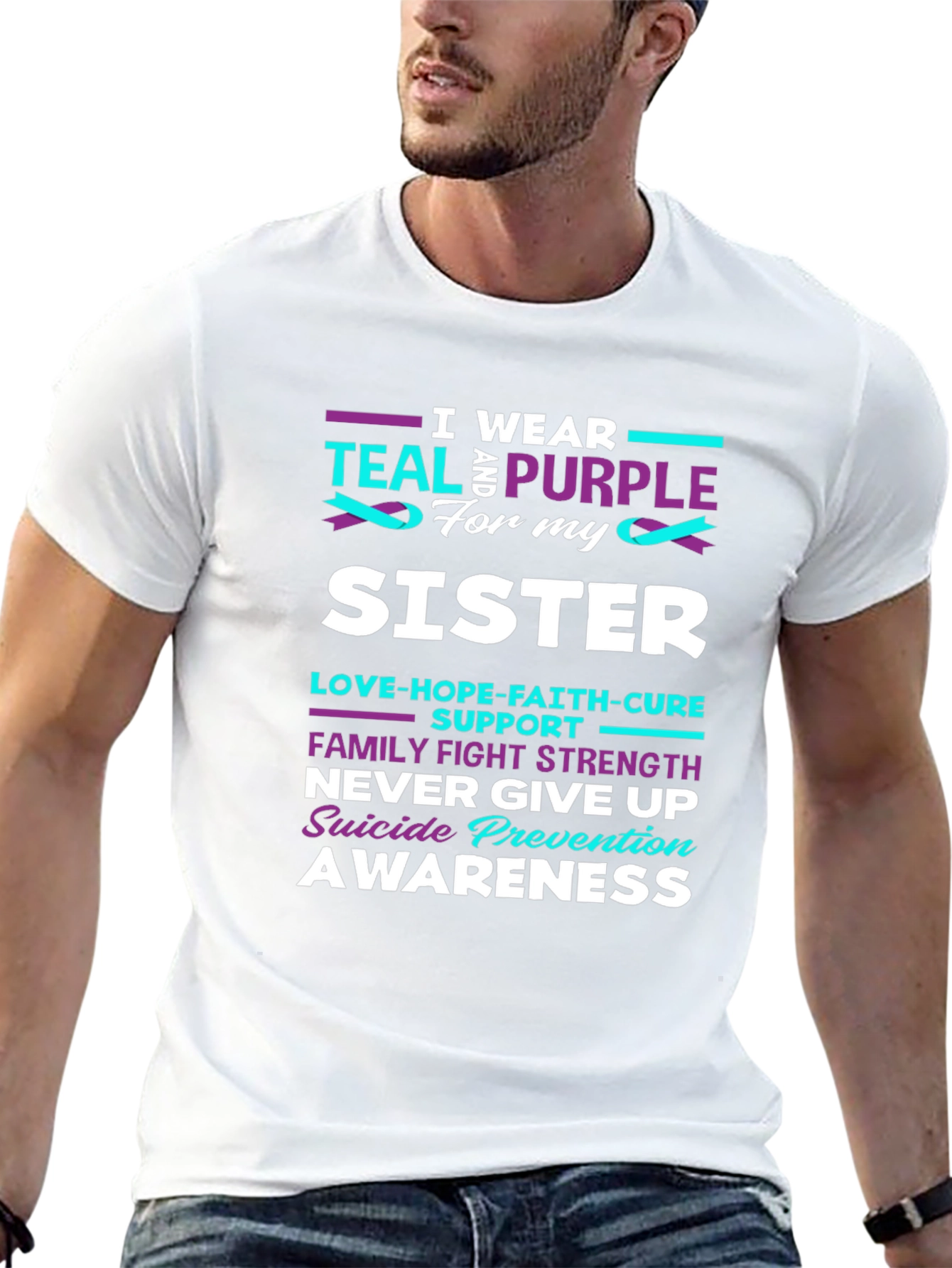 Teal & Purple Sister Suicide Awareness T-Shirt