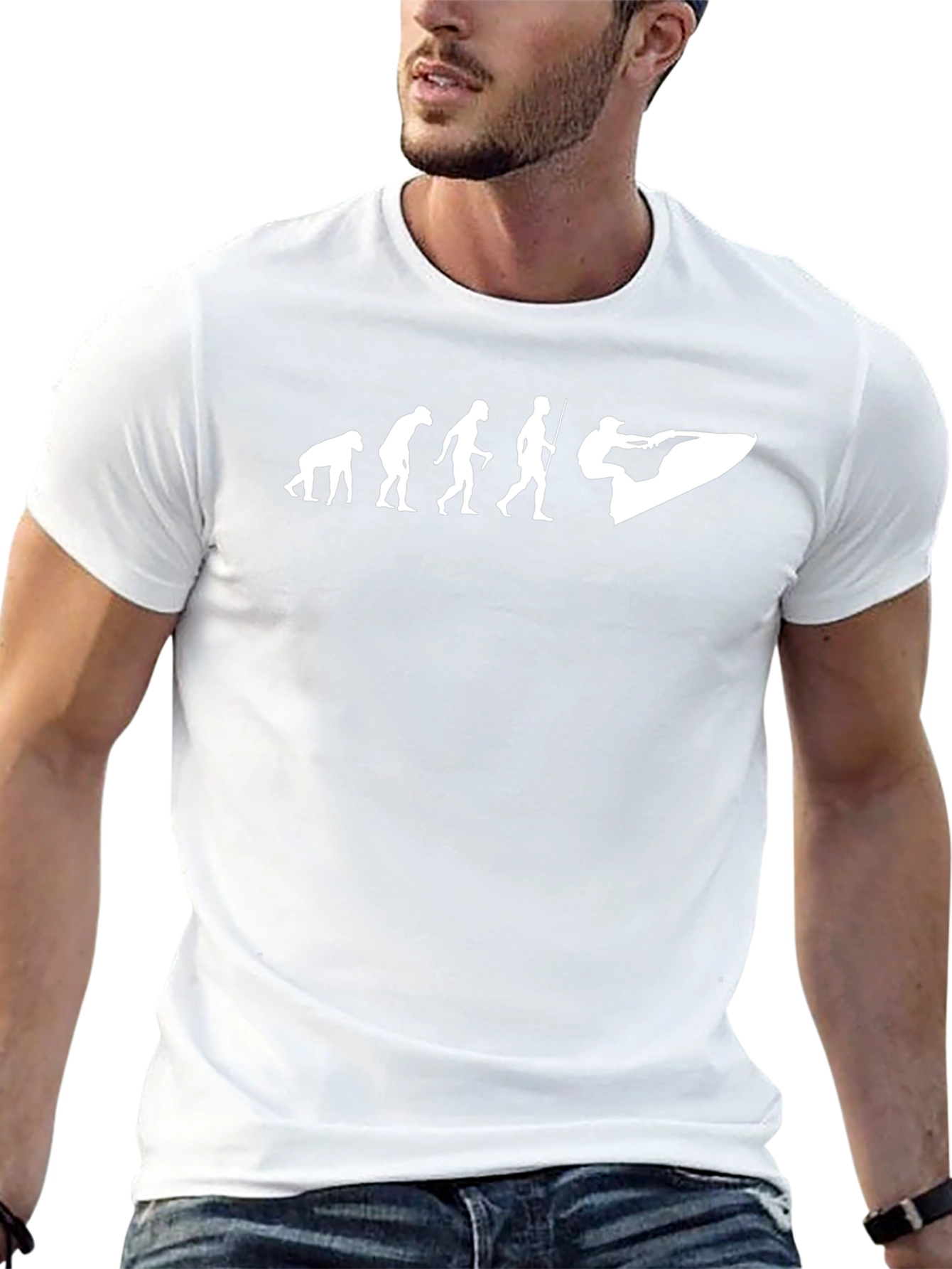 Evolution of Water Sport T-Shirt: Black Graphic Tee