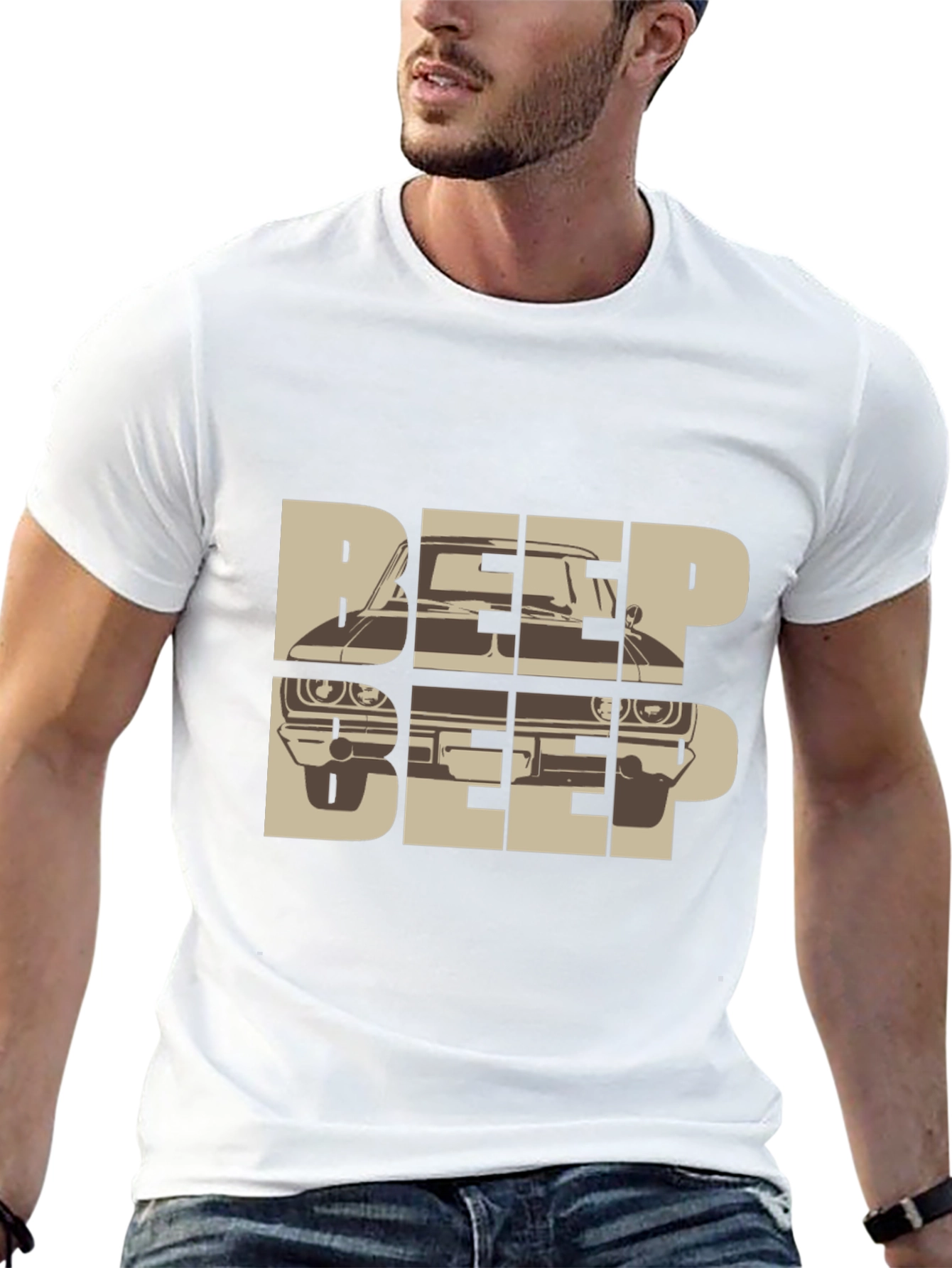 Beep Beep Car Graphic Tee - Retro Automotive T-Shirt