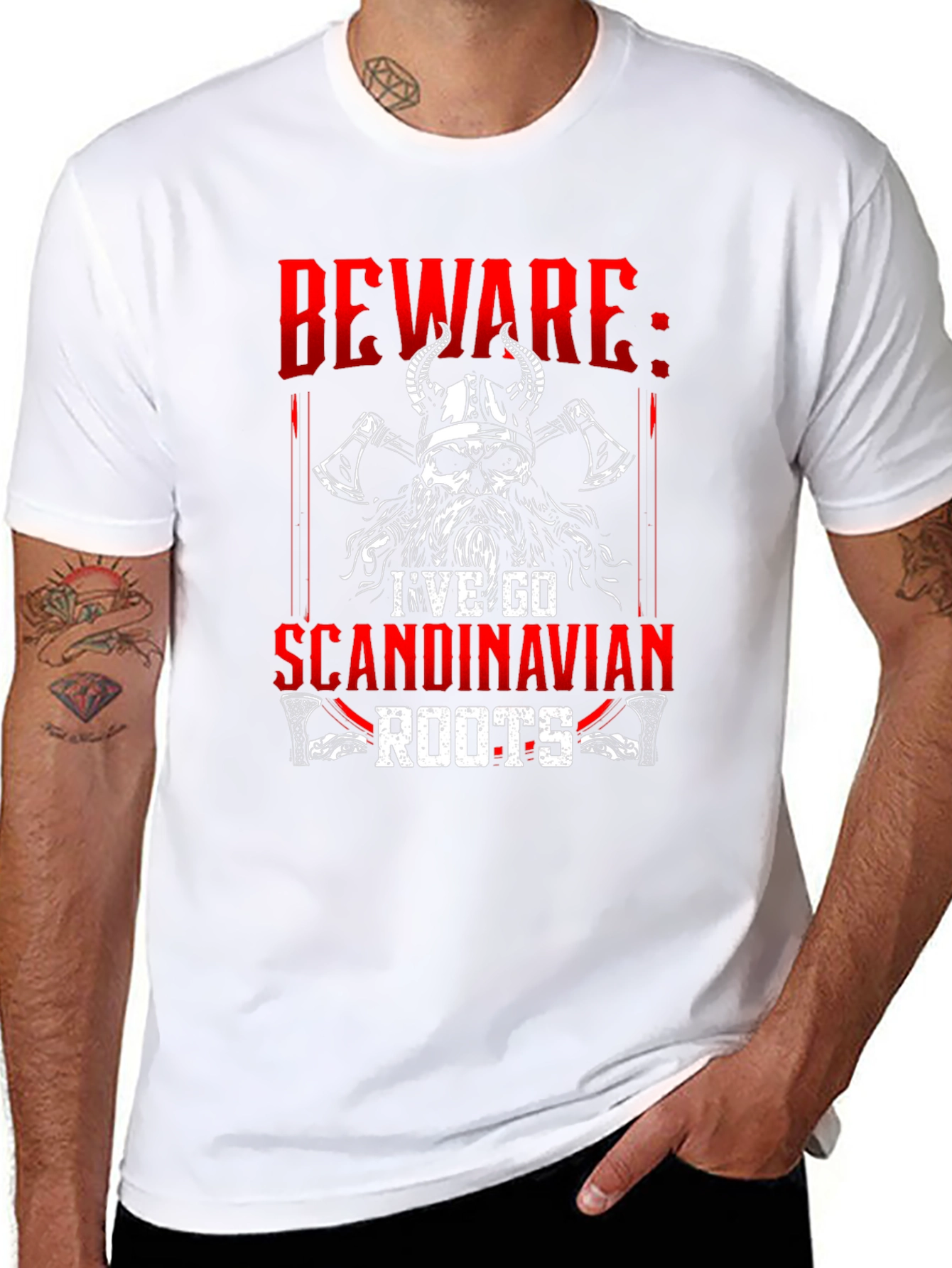 Beware I Have Scandinavian Roots Graphic Tee